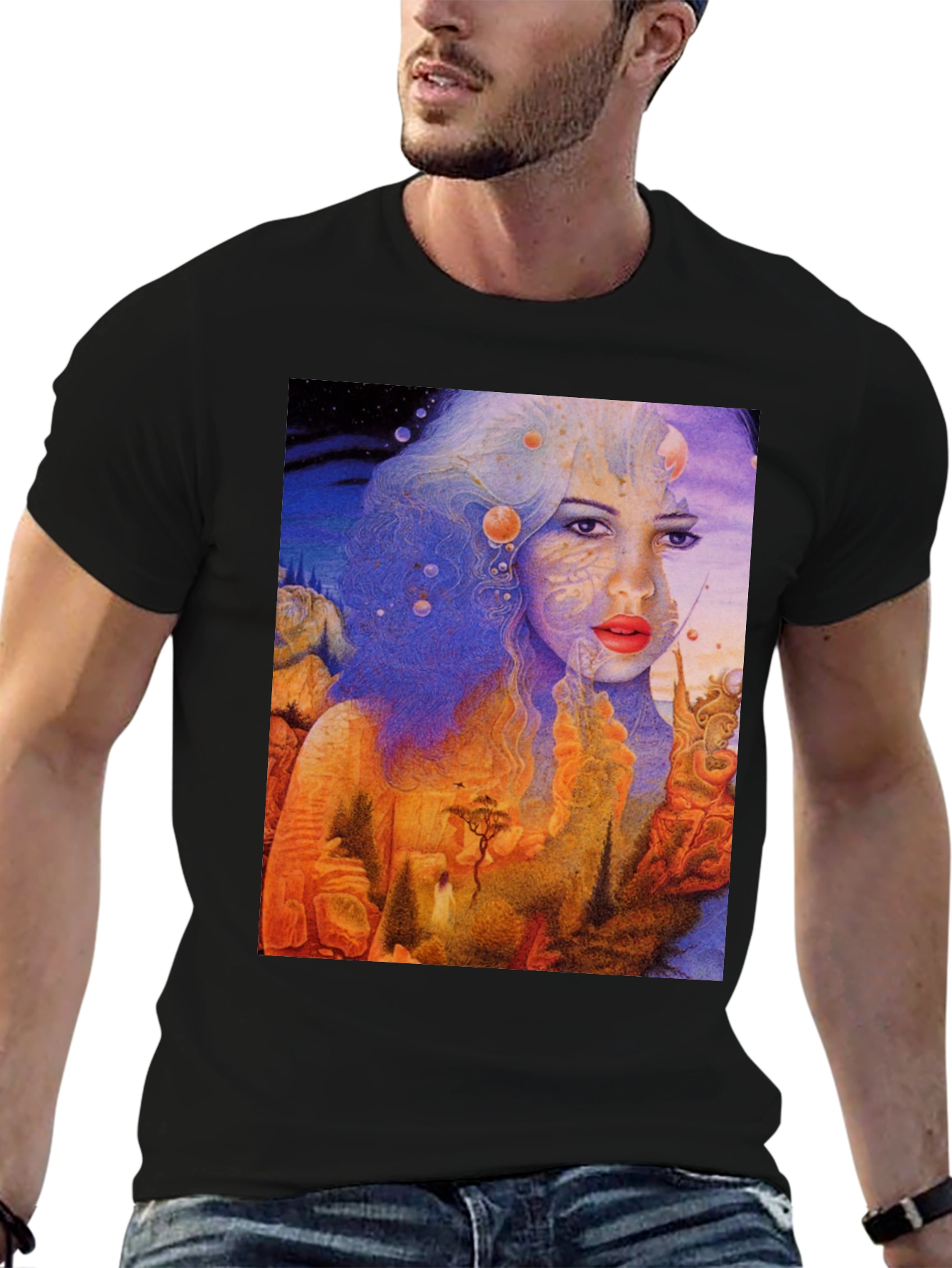 Surreal Dreamscape Graphic Tee - Unique Art Shirt