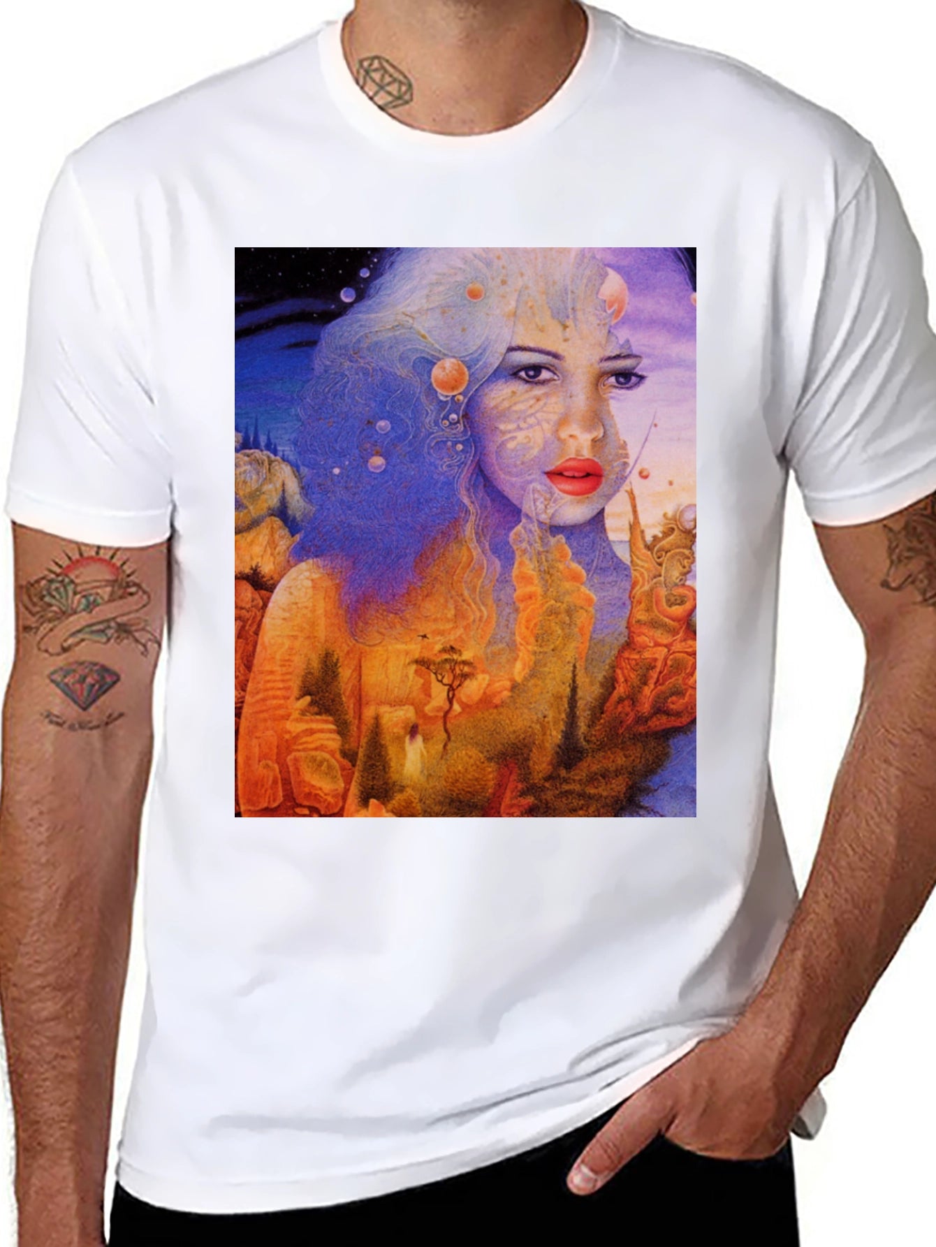 Surreal Dreamscape Graphic Tee - Unique Art Shirt