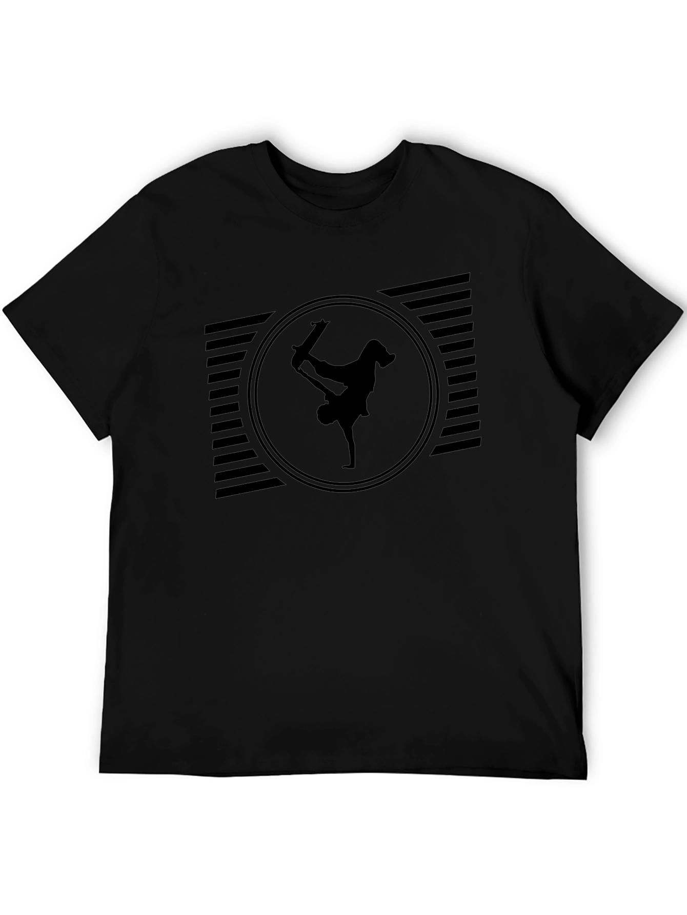 Cool Skateboarder Black Graphic Tee