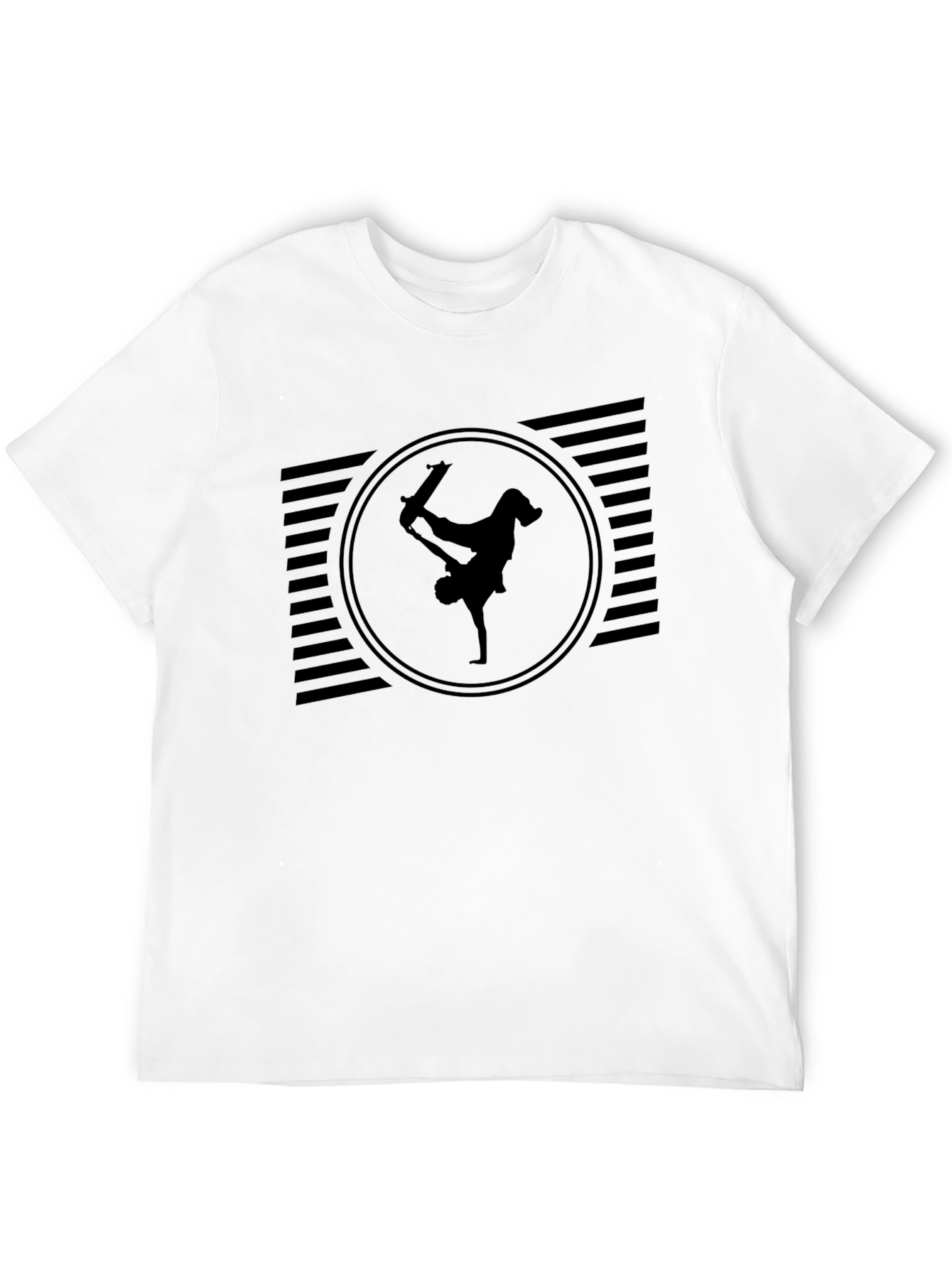 Cool Skateboarder Black Graphic Tee