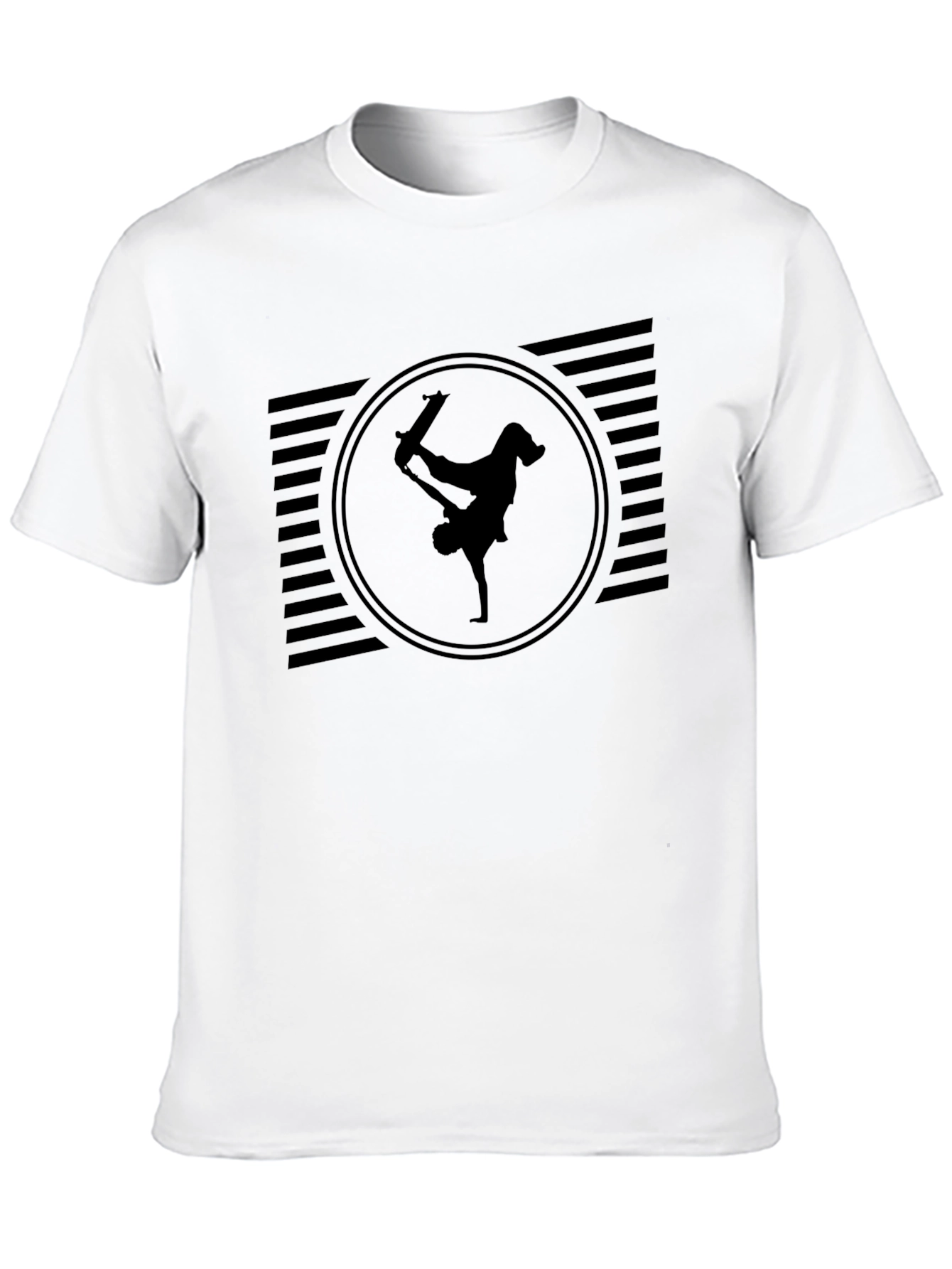 Cool Skateboarder Black Graphic Tee