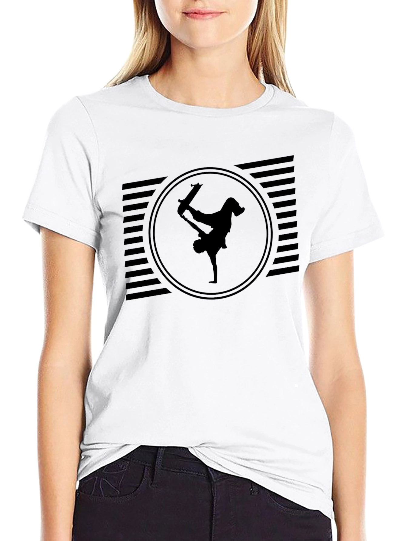 Cool Skateboarder Black Graphic Tee