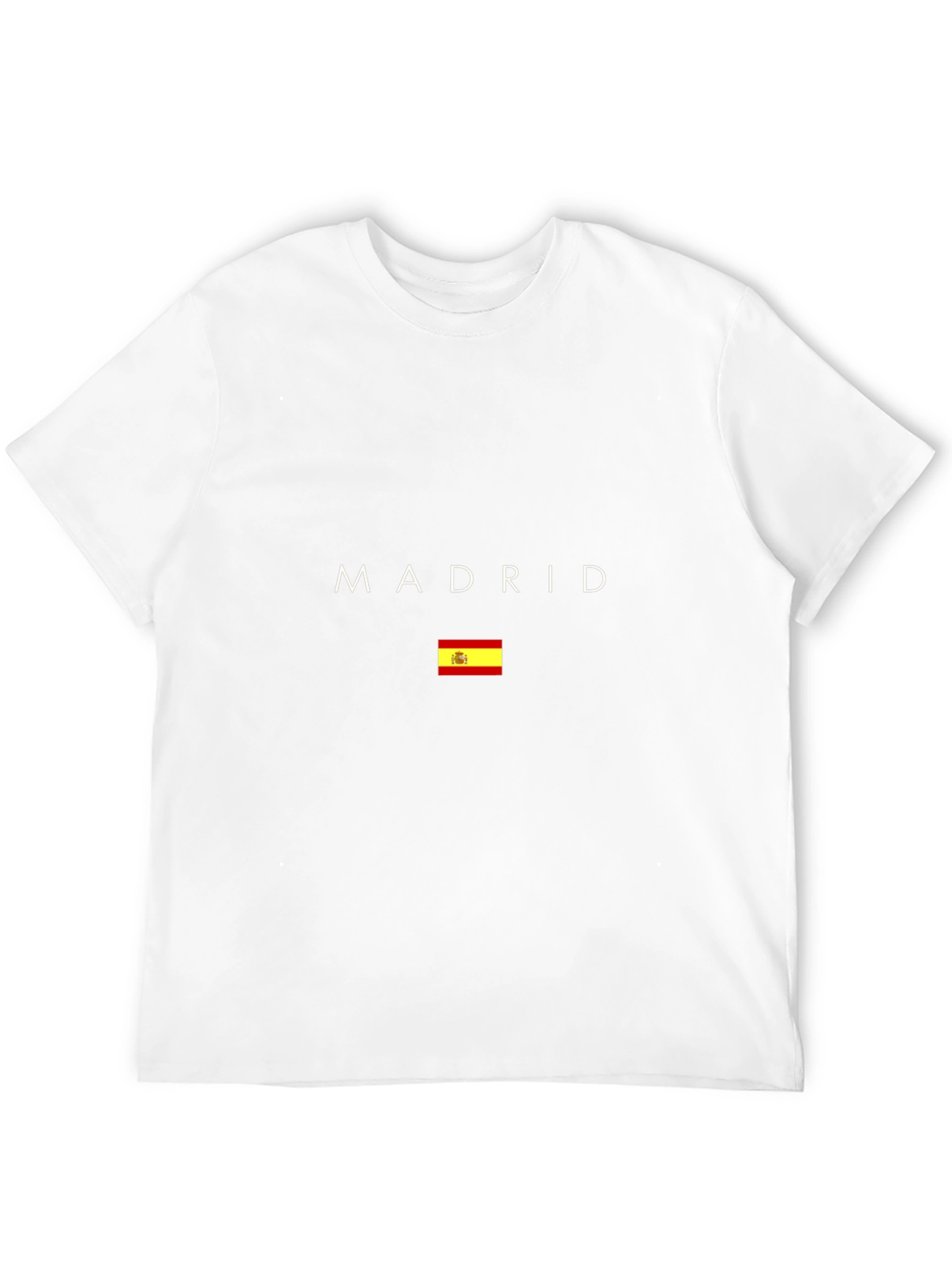 Madrid Spain Flag Graphic Tee - Black Cotton T-Shirt