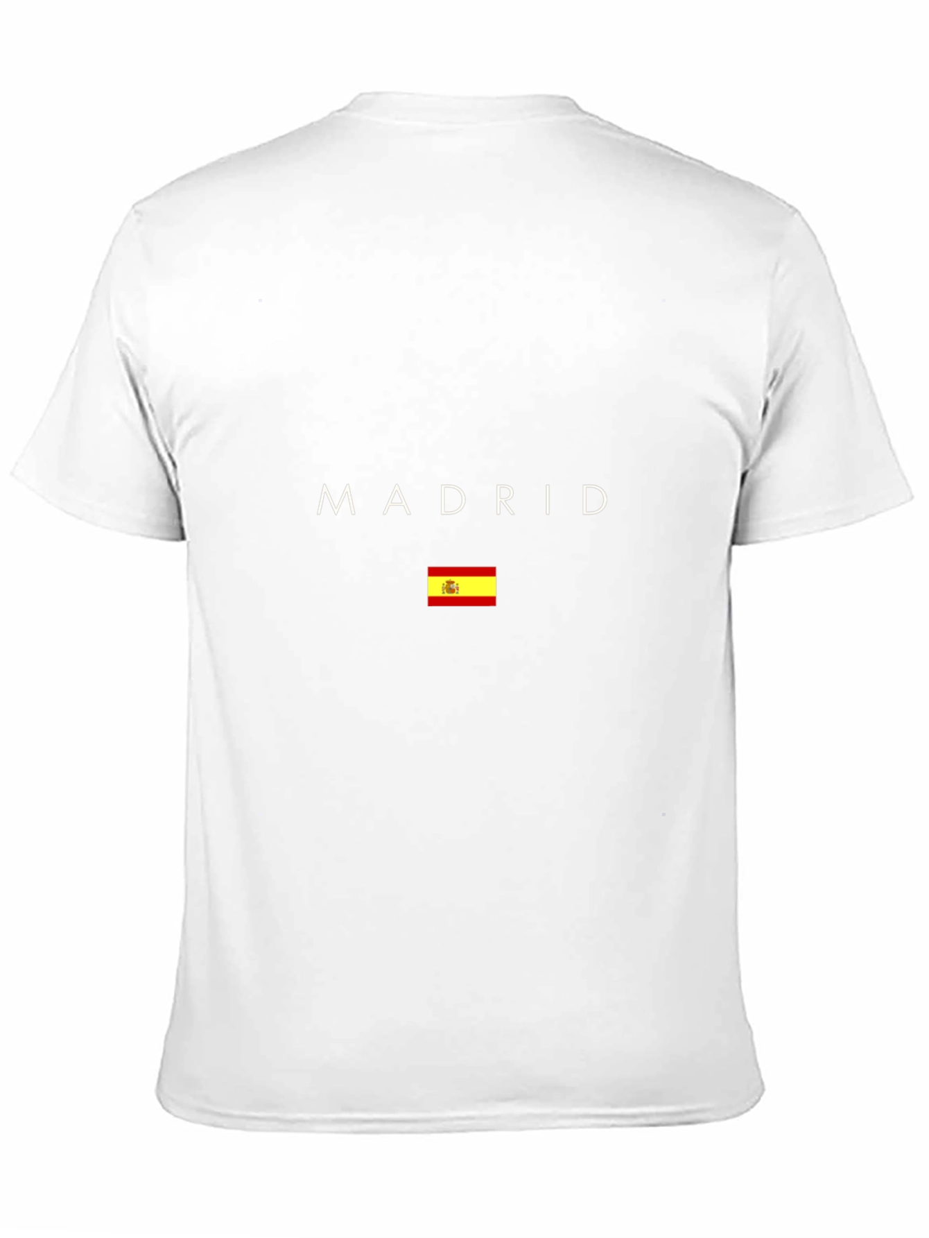 Madrid Spain Flag Graphic Tee - Black Cotton T-Shirt