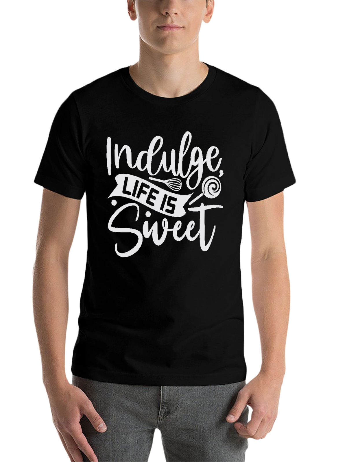 Indulge Life is Sweet Black T-Shirt