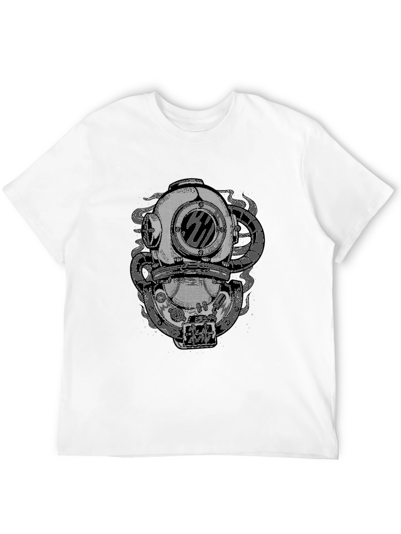 Steampunk Diver Helmet Graphic Tee - Black