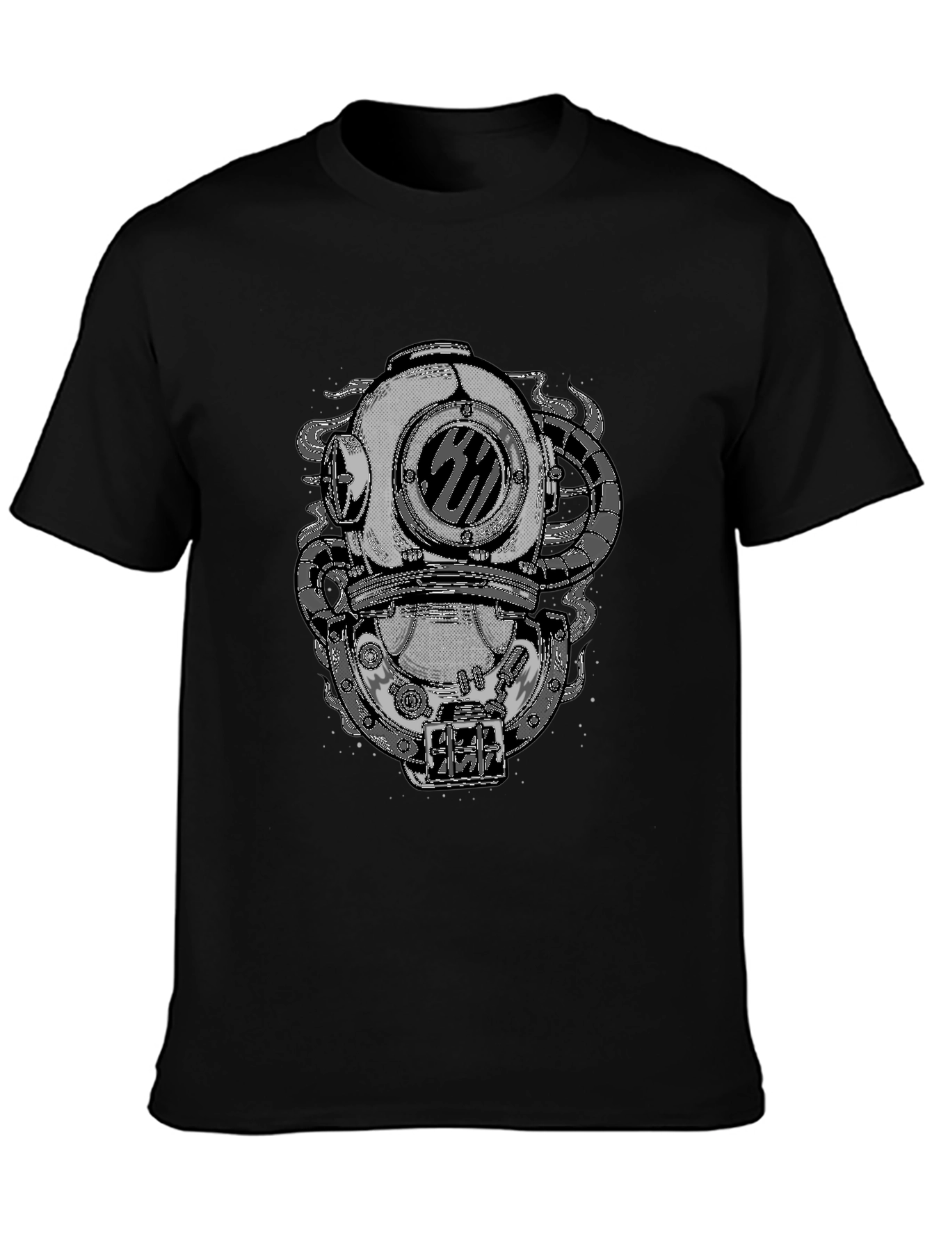 Steampunk Diver Helmet Graphic Tee - Black