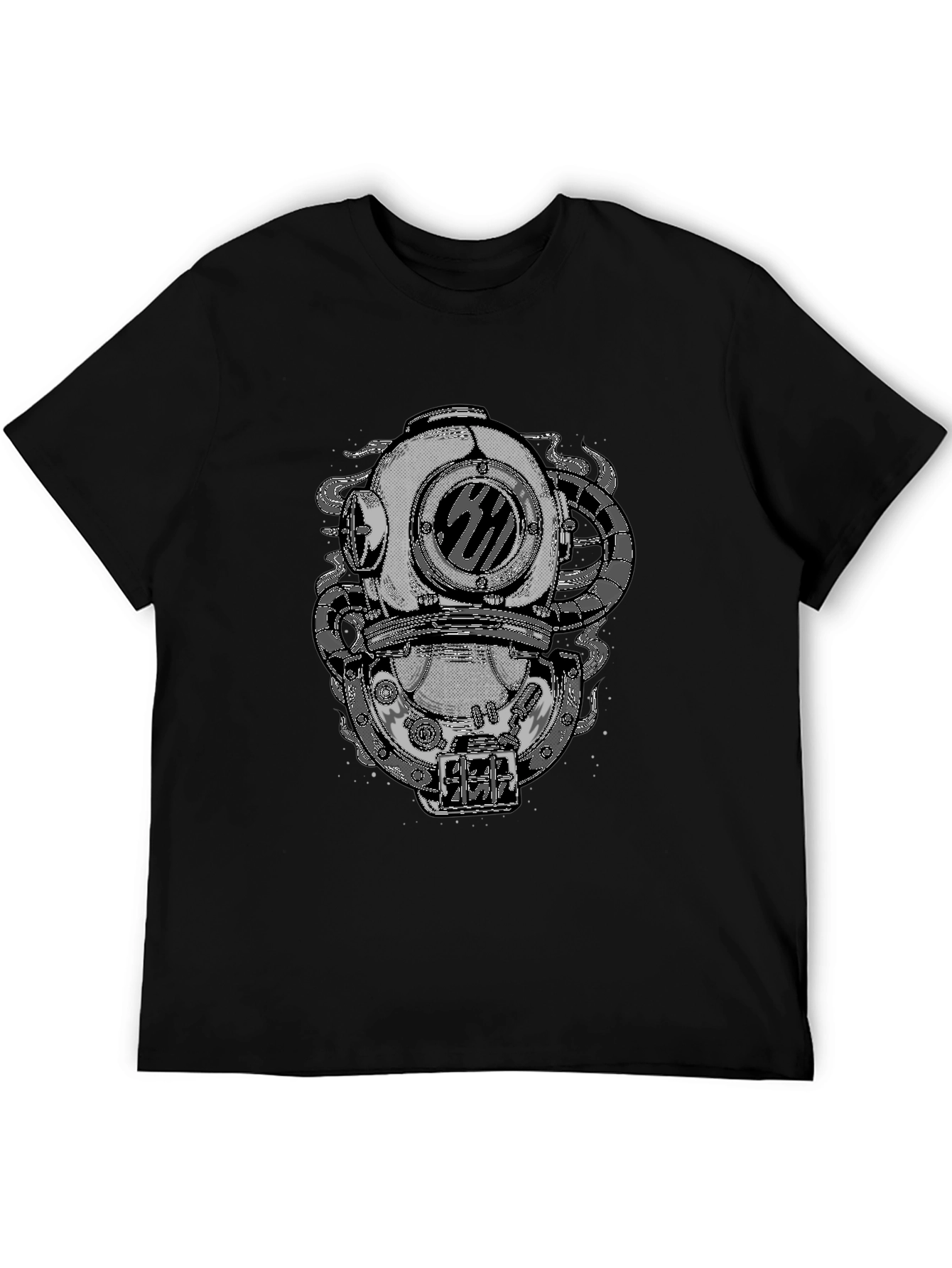 Steampunk Diver Helmet Graphic Tee - Black