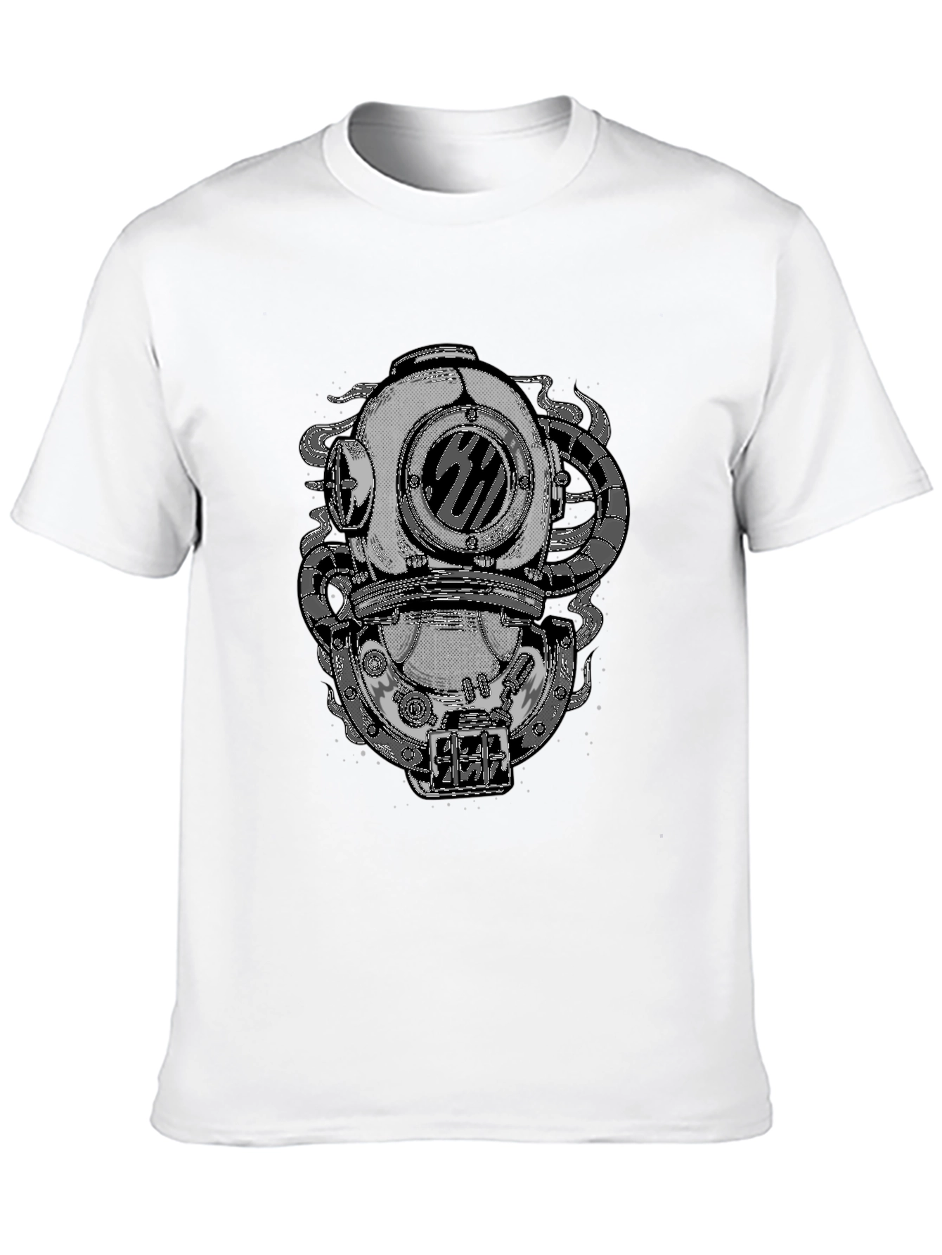 Steampunk Diver Helmet Graphic Tee - Black