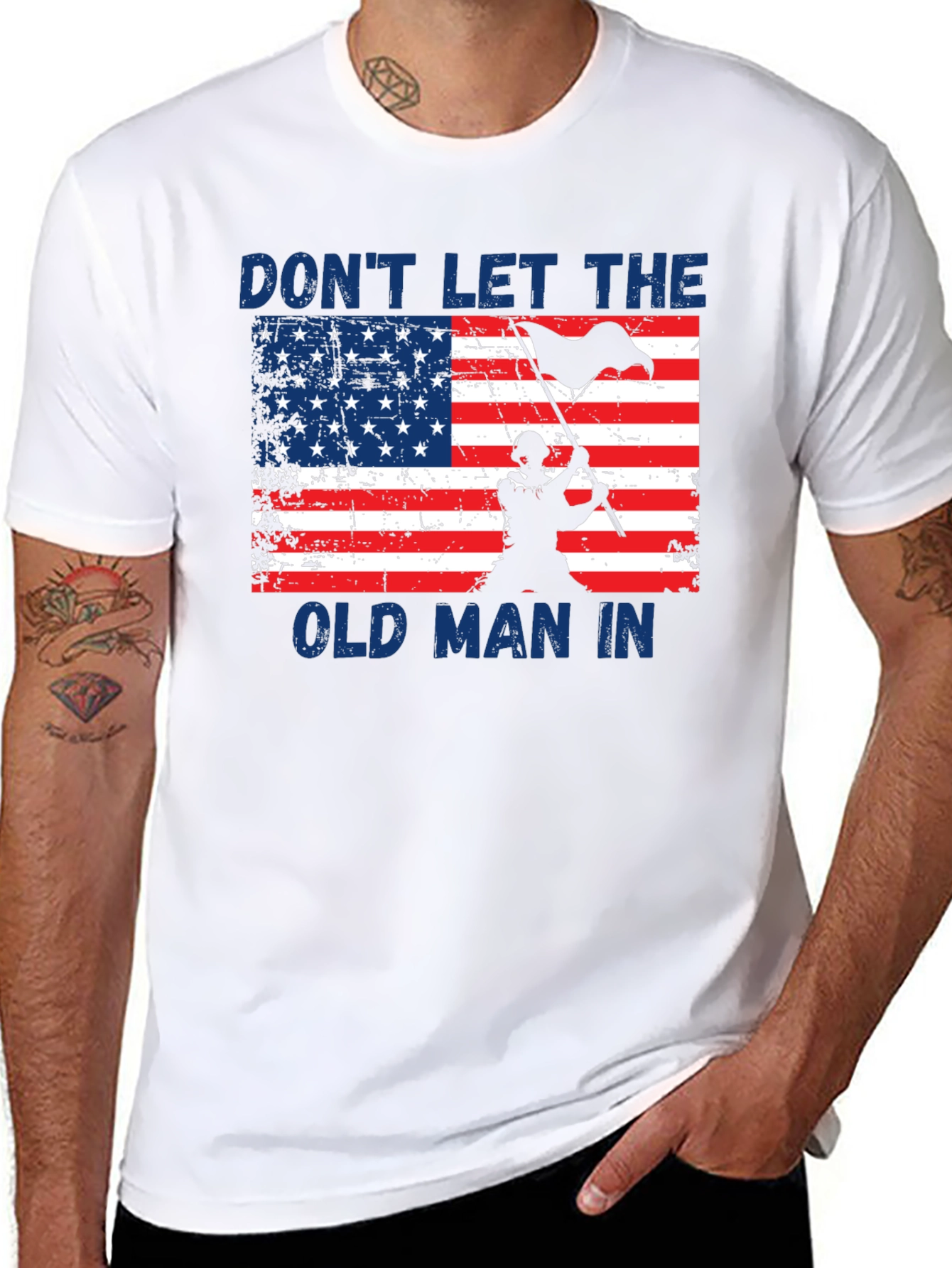 Dont Let The Old Man In Flag Graphic Tee