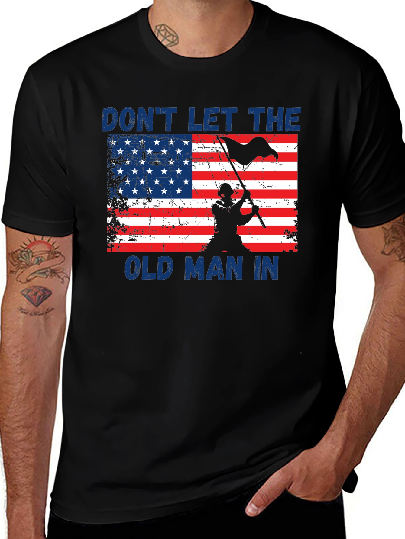 Dont Let The Old Man In Flag Graphic Tee