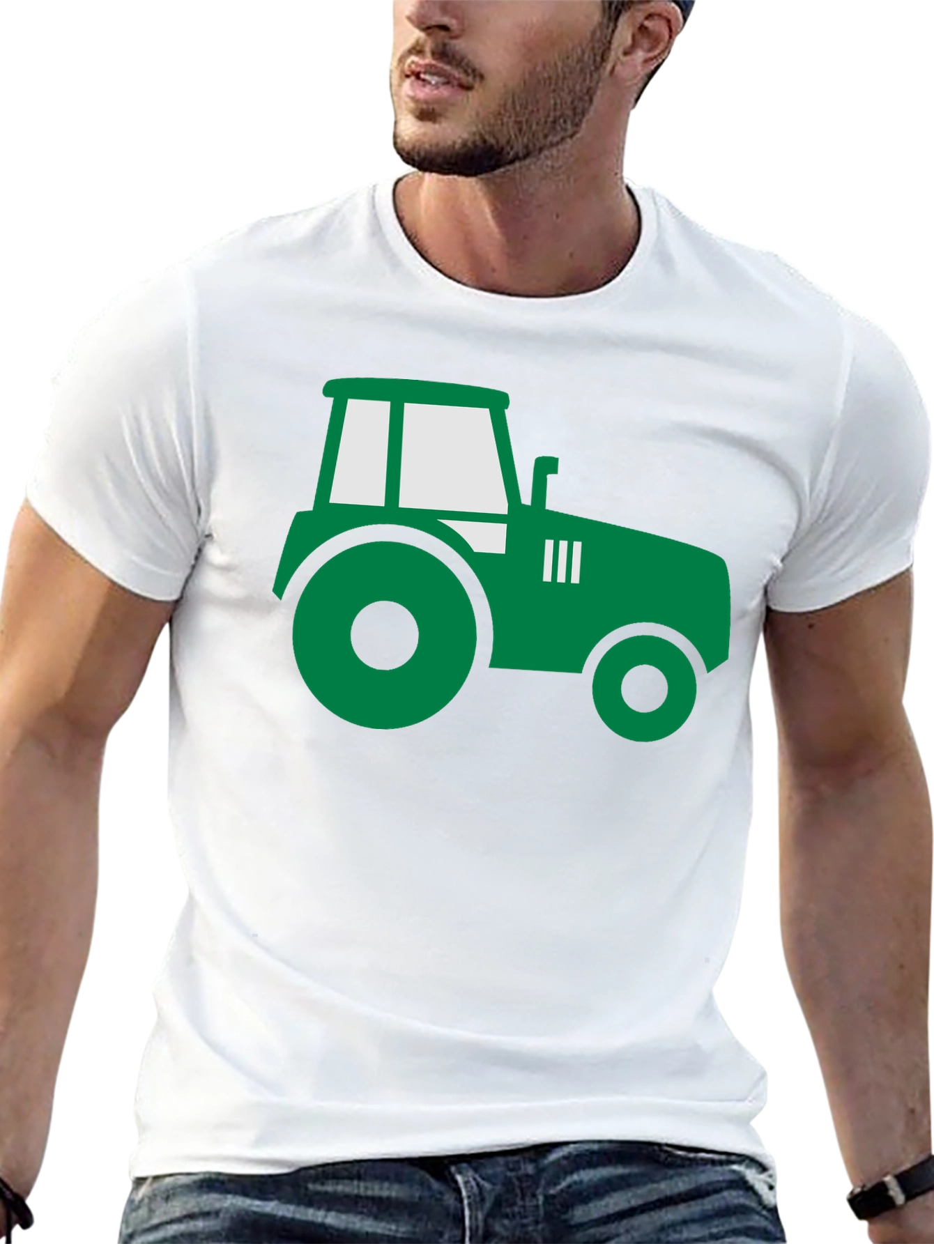 Tractor Graphic Tee - Black Cotton Farm Shirt