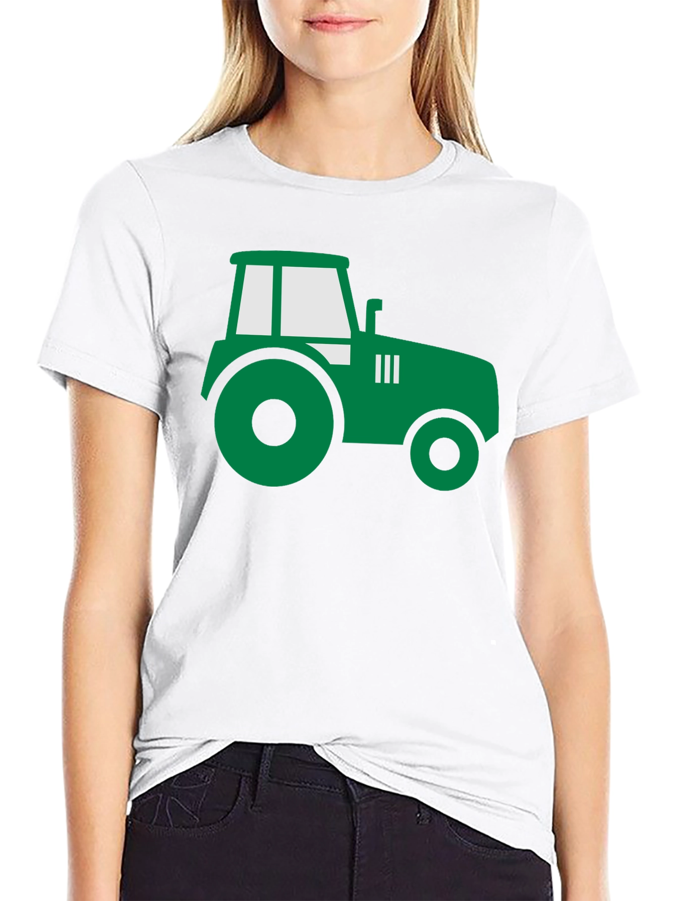 Tractor Graphic Tee - Black Cotton Farm Shirt