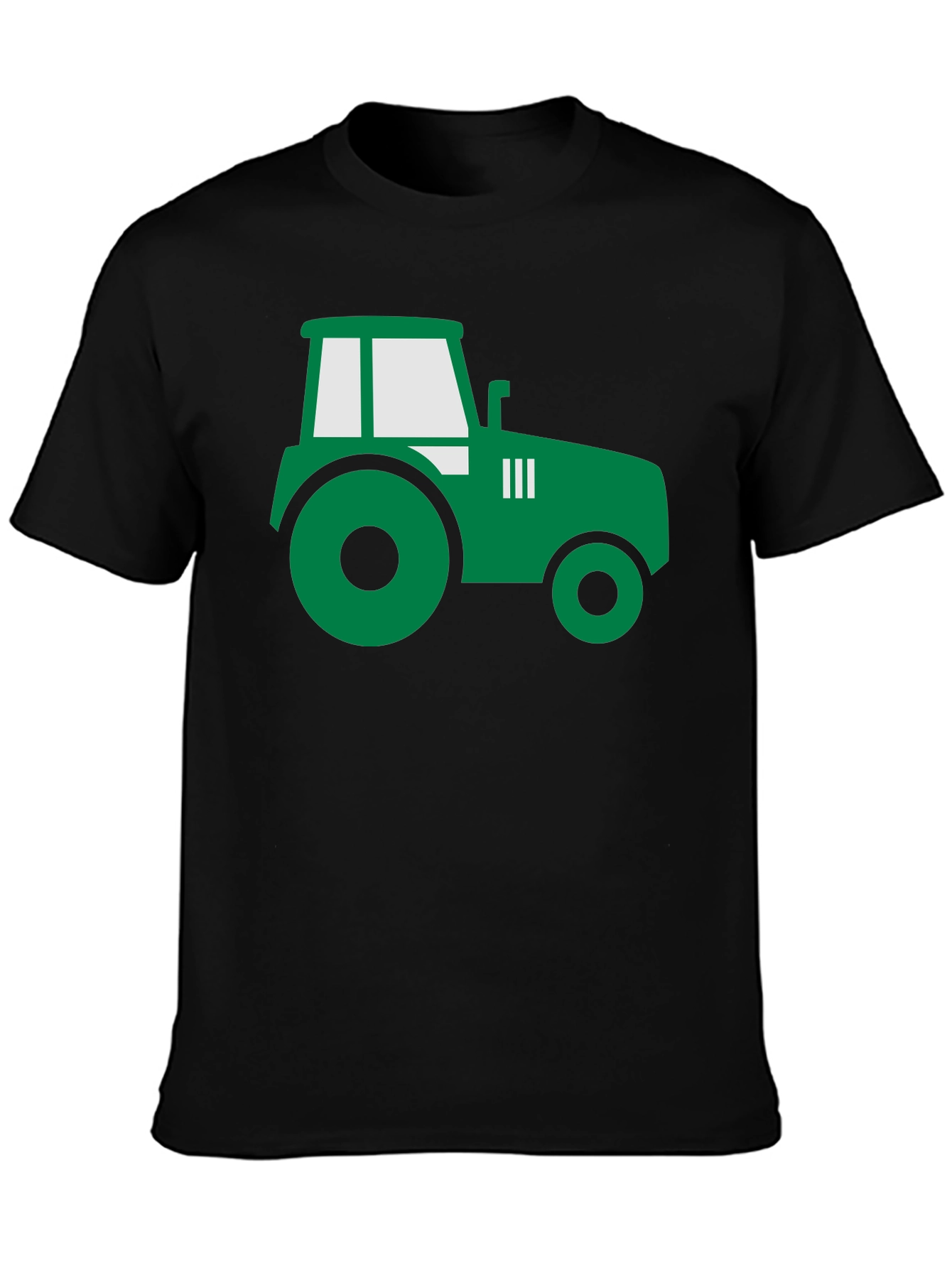 Tractor Graphic Tee - Black Cotton Farm Shirt