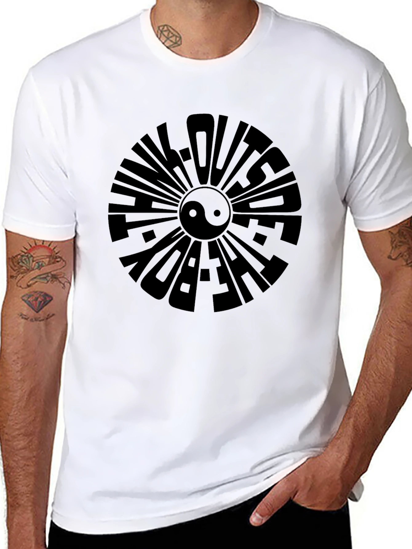 Think Outside The Box Black Graphic Tee
