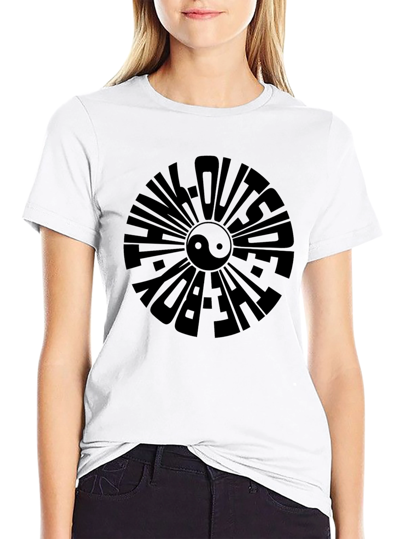 Think Outside The Box Black Graphic Tee