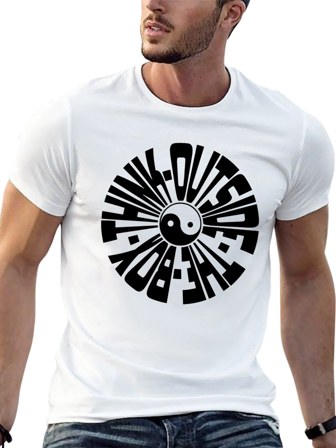 Think Outside The Box Black Graphic Tee