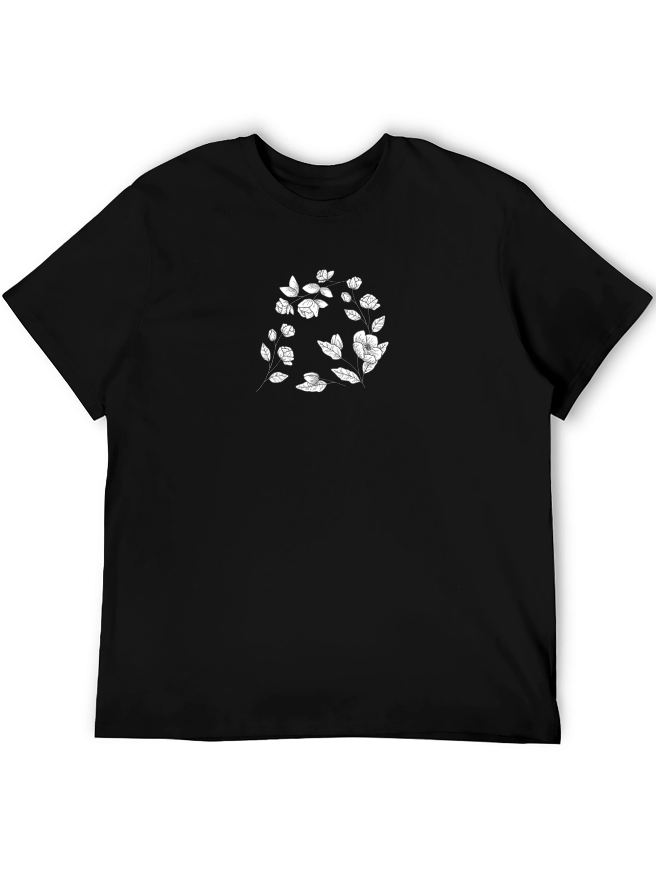 Floral Graphic Black T-Shirt - Modern Style