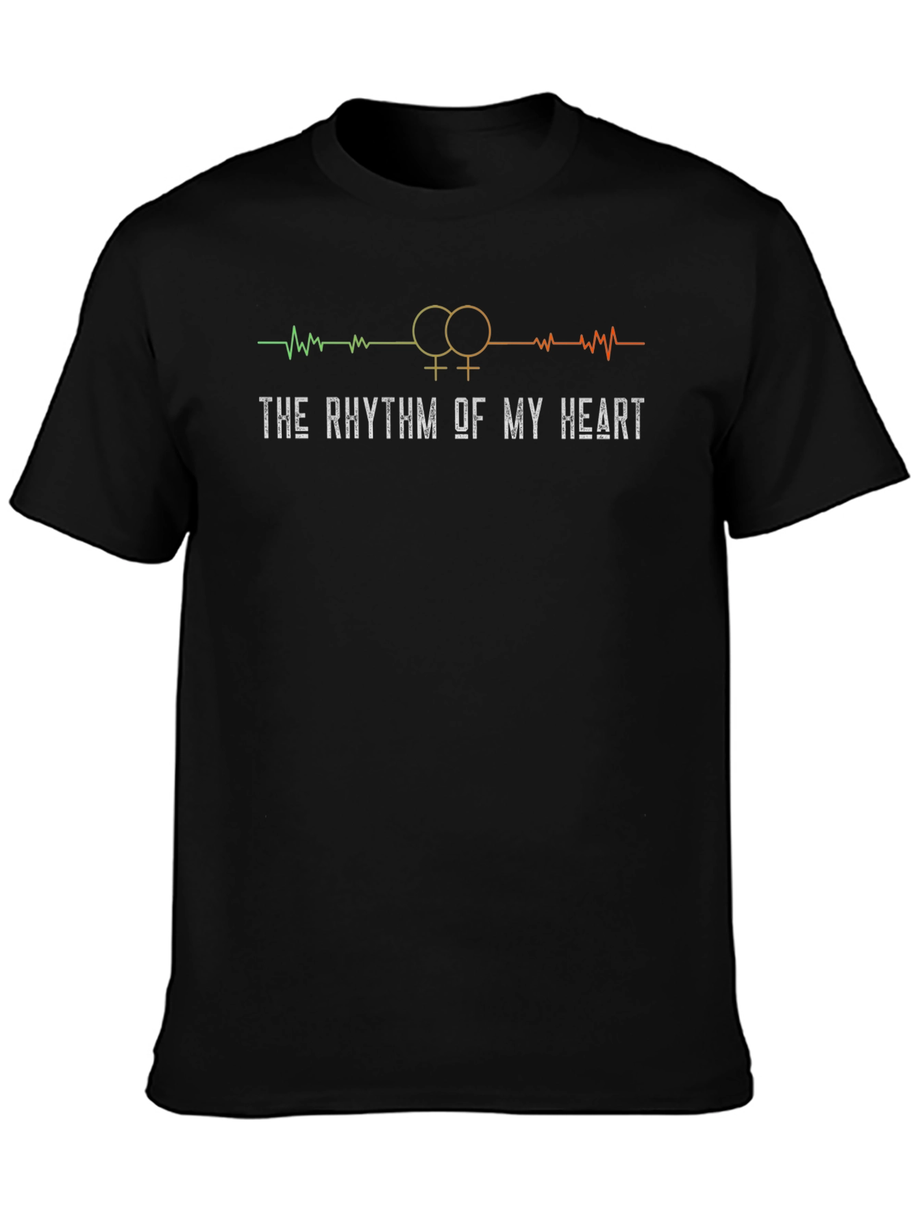 Lesbian Pride Rhythm Heartbeat Graphic Tee