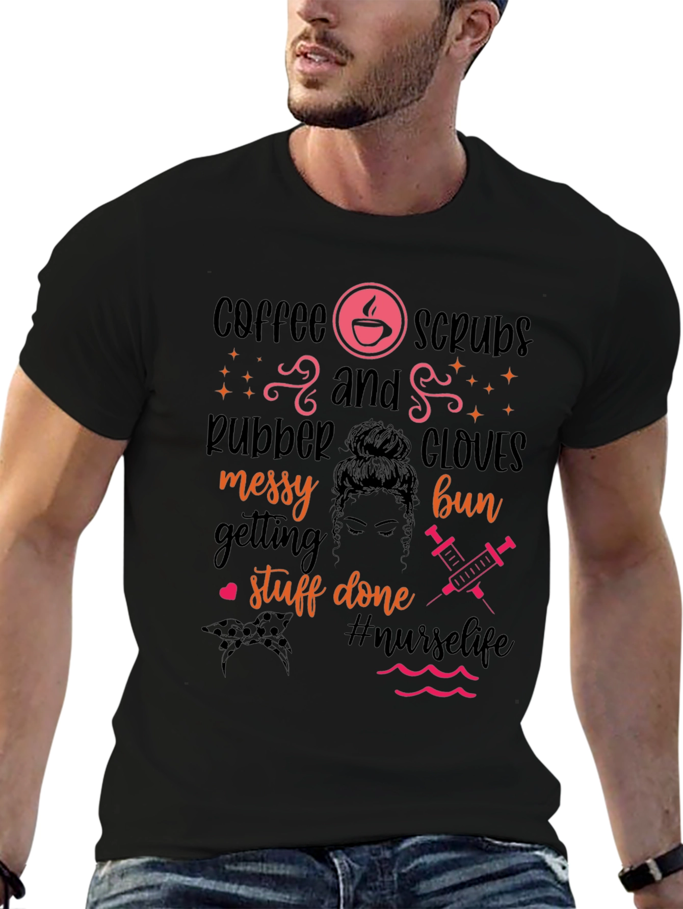 Nurse Life Coffee Scrubs Graphic T-Shirt