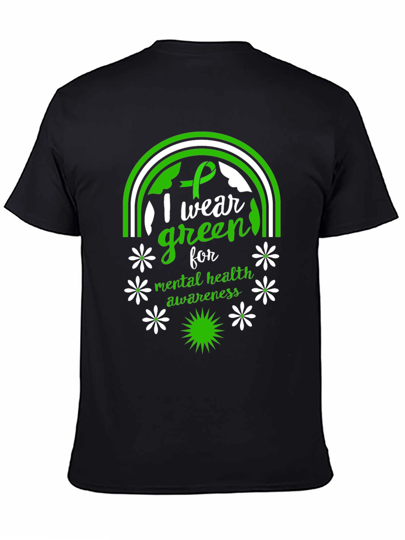 Mental Health Awareness Green Ribbon Graphic Tee