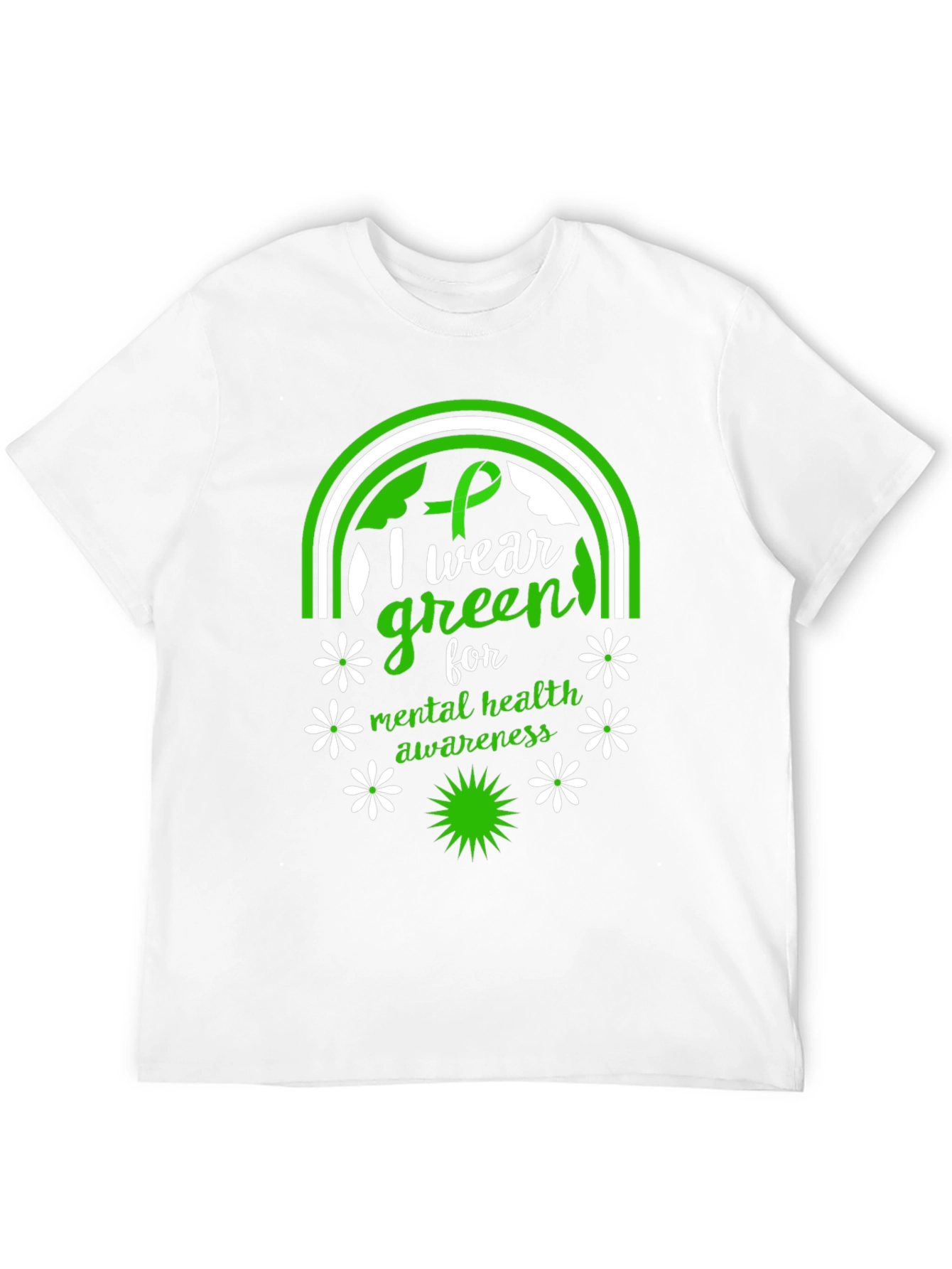 Mental Health Awareness Green Ribbon Graphic Tee