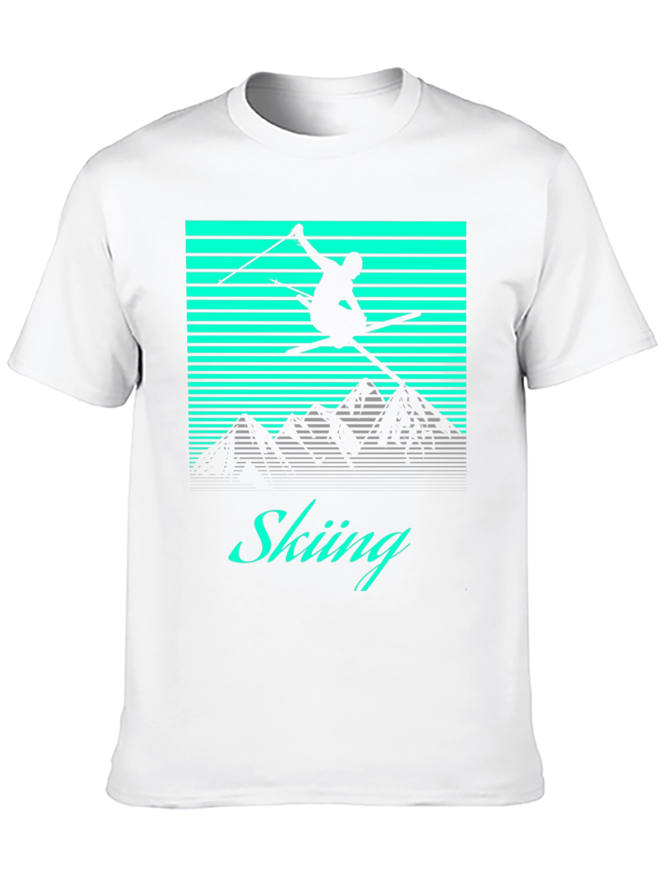 Retro Skiing T-Shirt - Black Graphic Tee