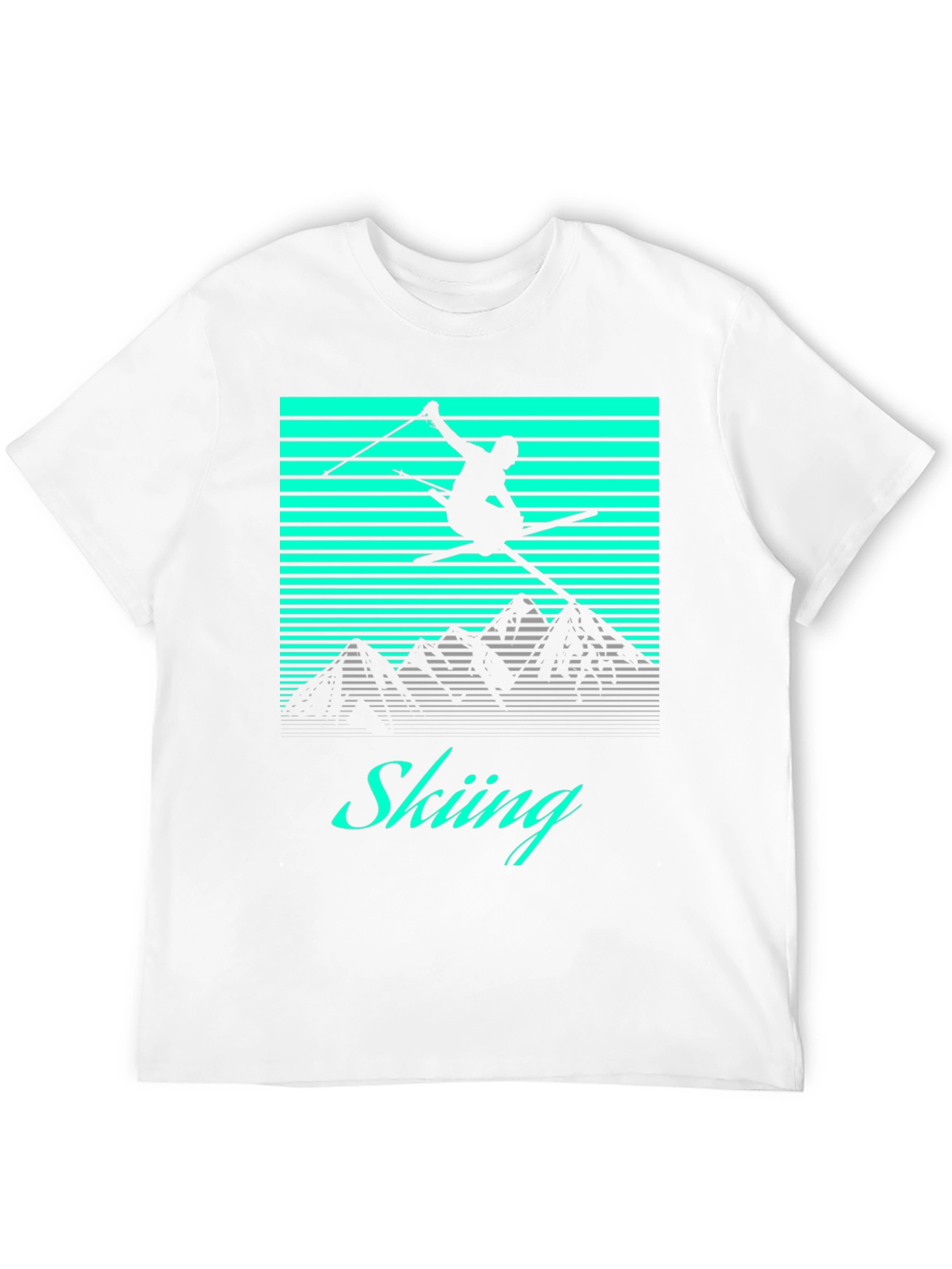 Retro Skiing T-Shirt - Black Graphic Tee
