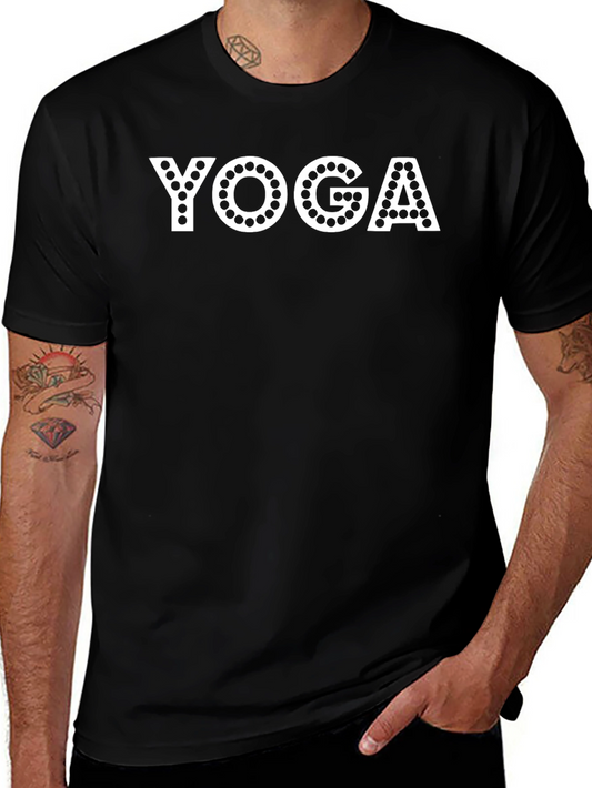 Yoga Graphic Print Black T-Shirt for Men
