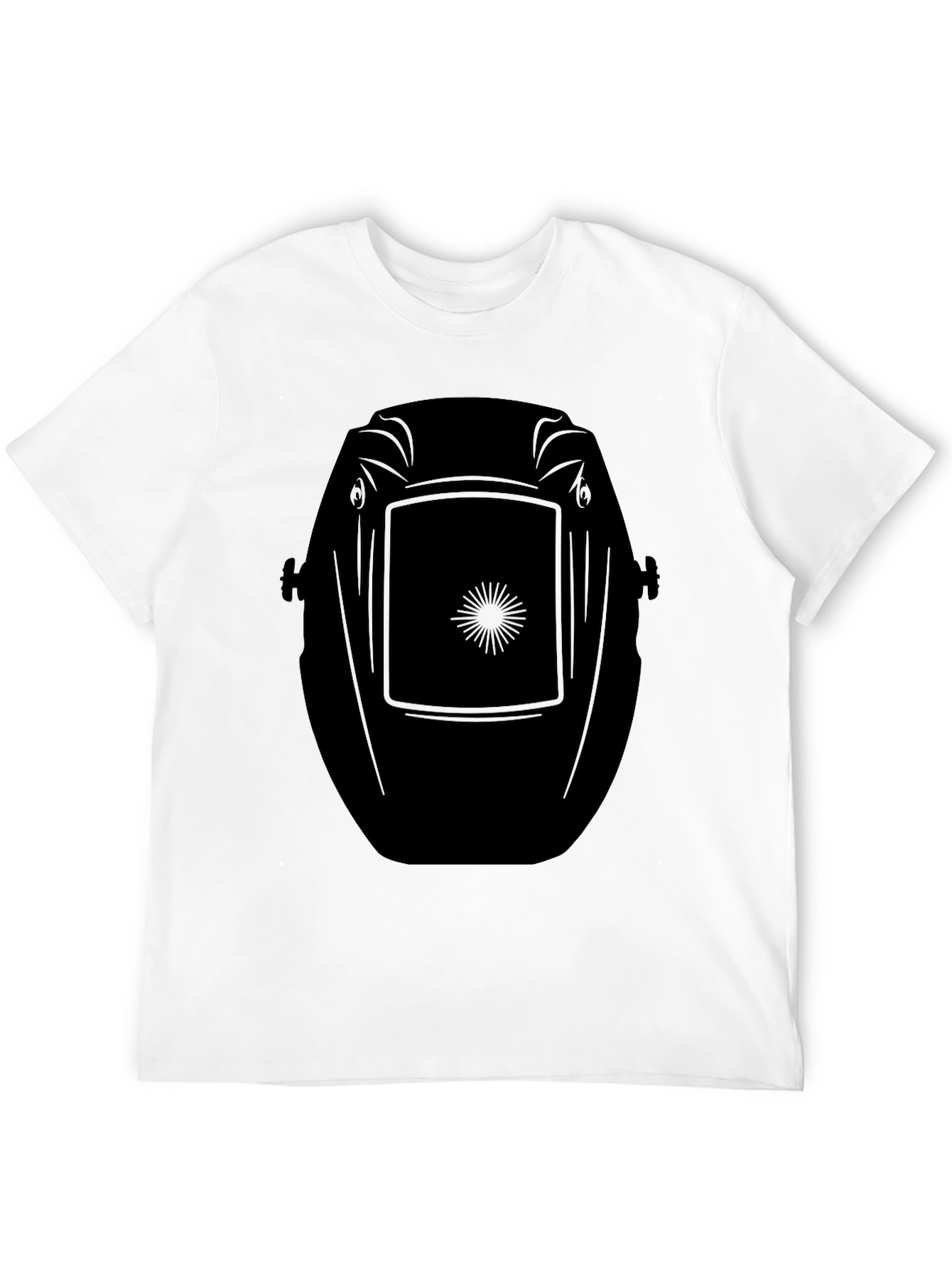 Welding Mask Graphic T-Shirt - Black Crew Neck Tee