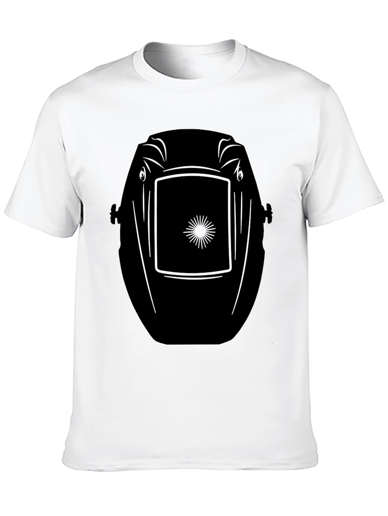 Welding Mask Graphic T-Shirt - Black Crew Neck Tee