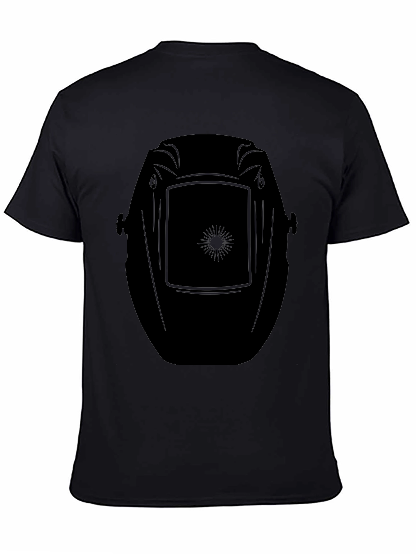 Welding Mask Graphic T-Shirt - Black Crew Neck Tee