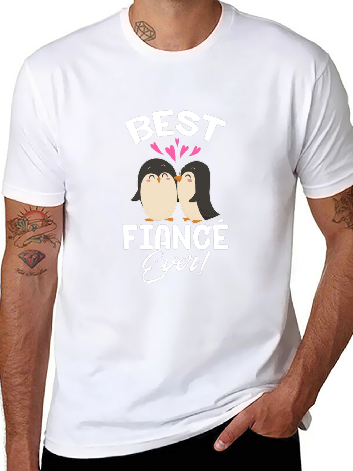Best Fiance Ever Penguin Graphic T-Shirt