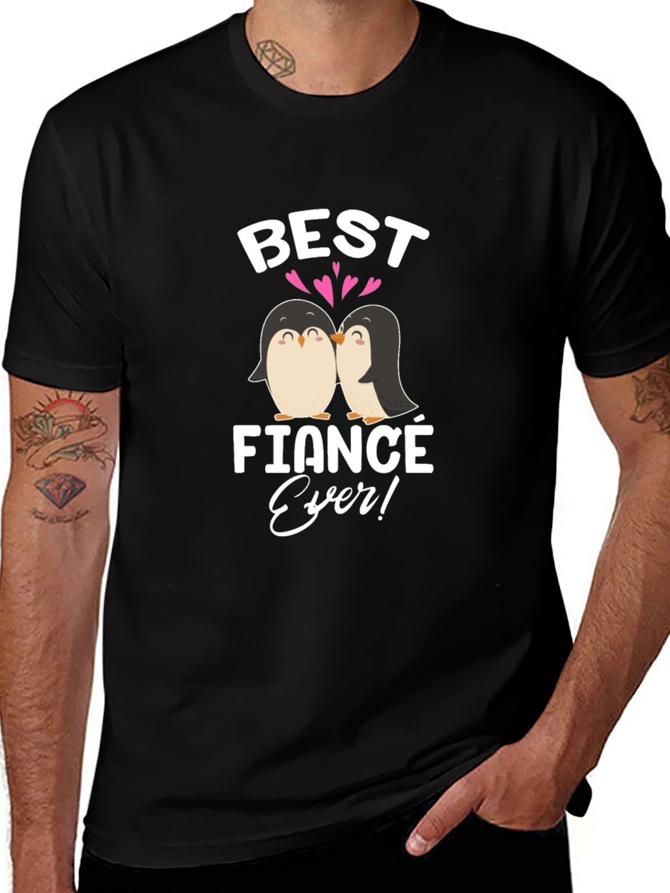 Best Fiance Ever Penguin Graphic T-Shirt