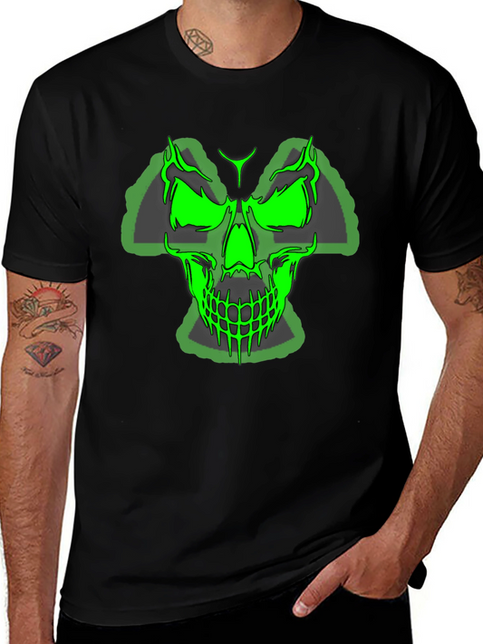Green Skull Graphic Tee - Mens Black T-Shirt