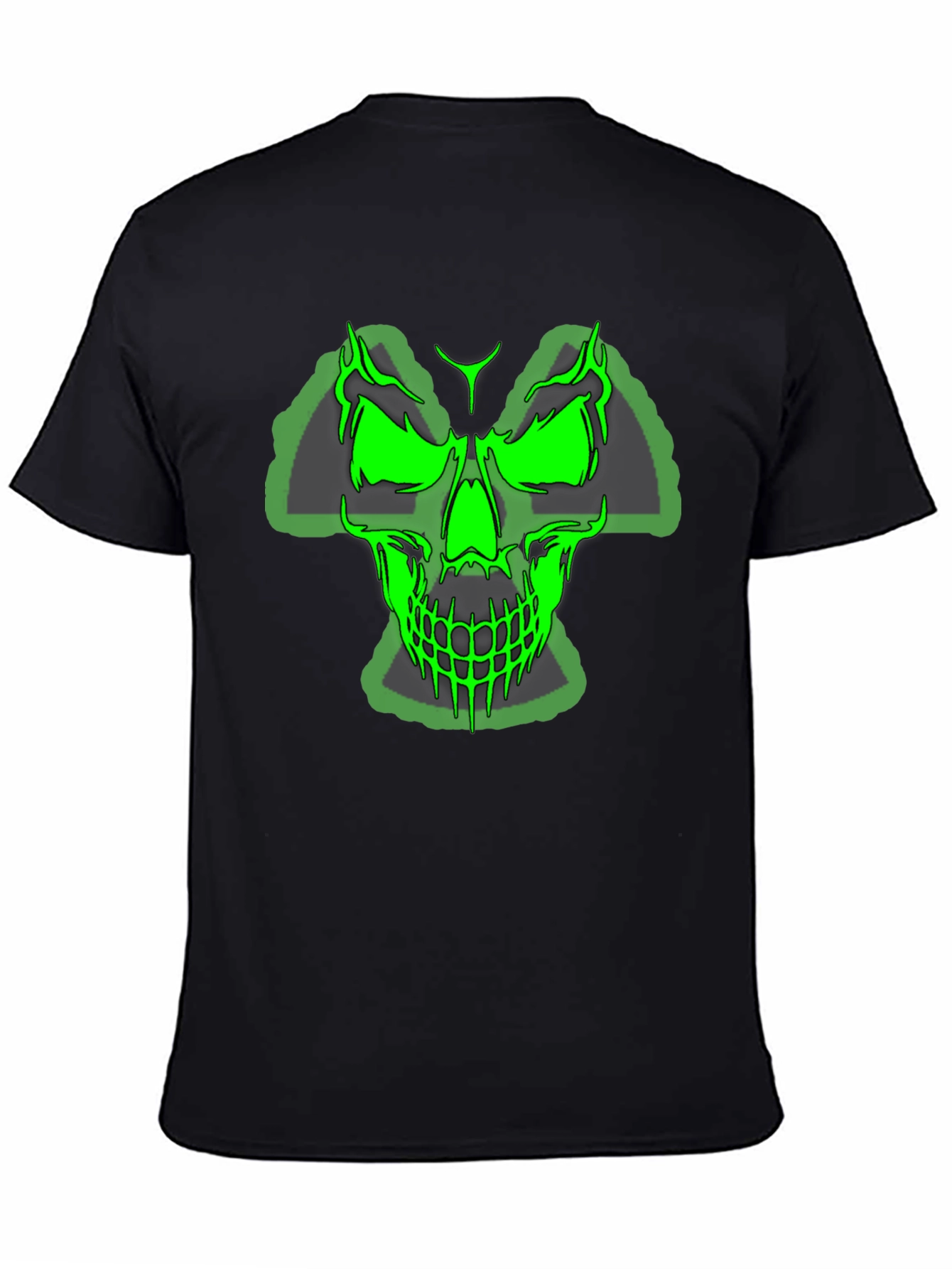 Green Skull Graphic Tee - Mens Black T-Shirt