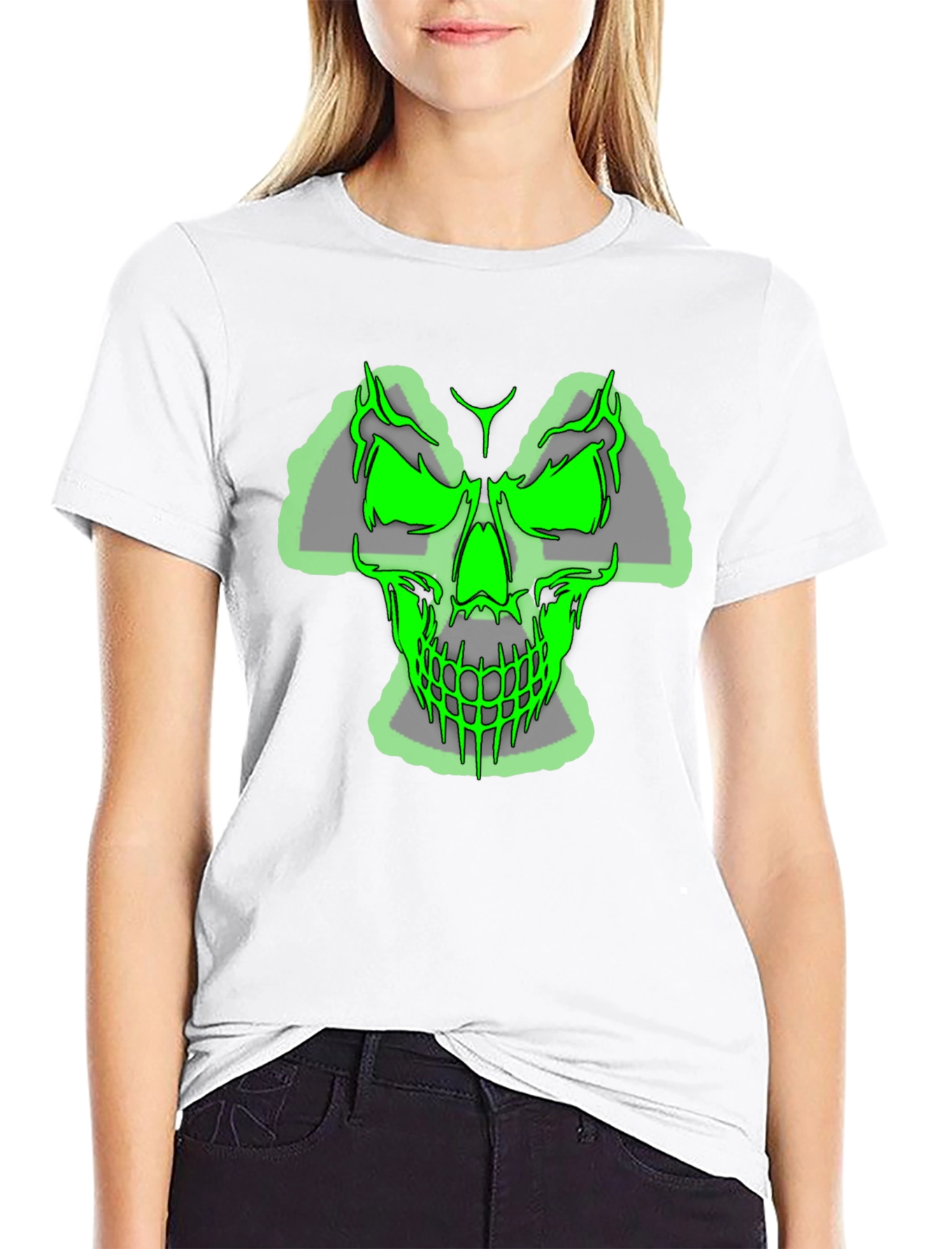 Green Skull Graphic Tee - Mens Black T-Shirt