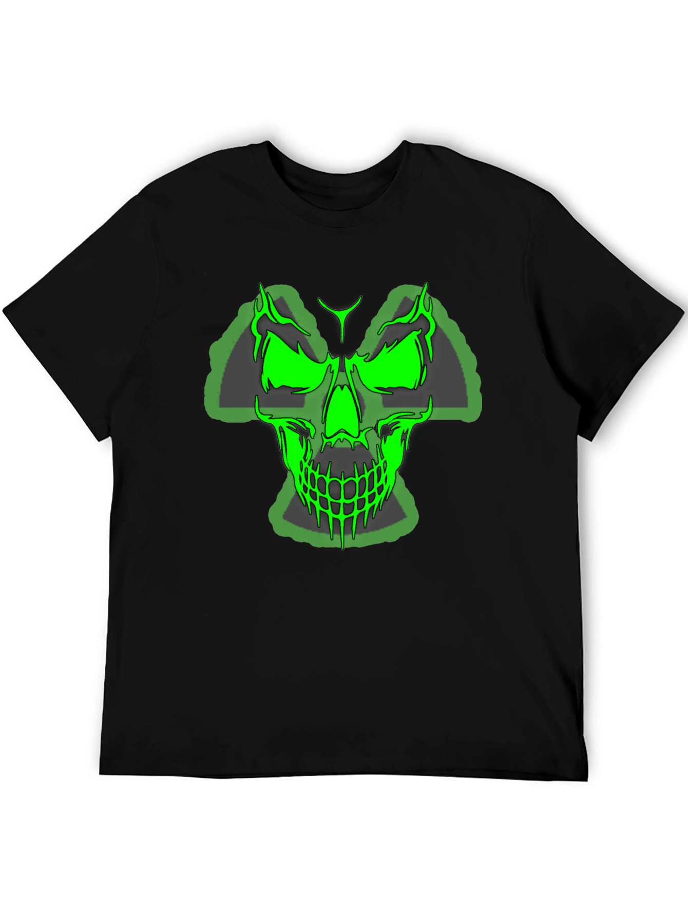 Green Skull Graphic Tee - Mens Black T-Shirt