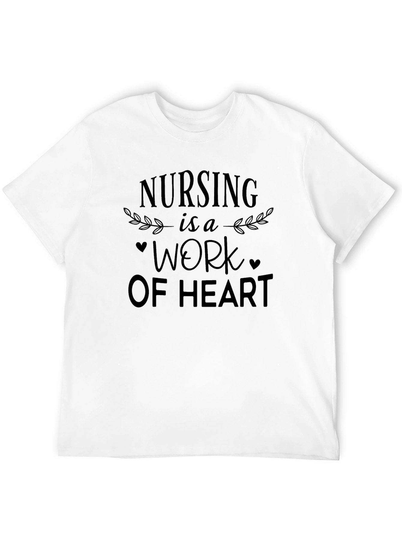 Nursing is a Work of Heart Black T-Shirt