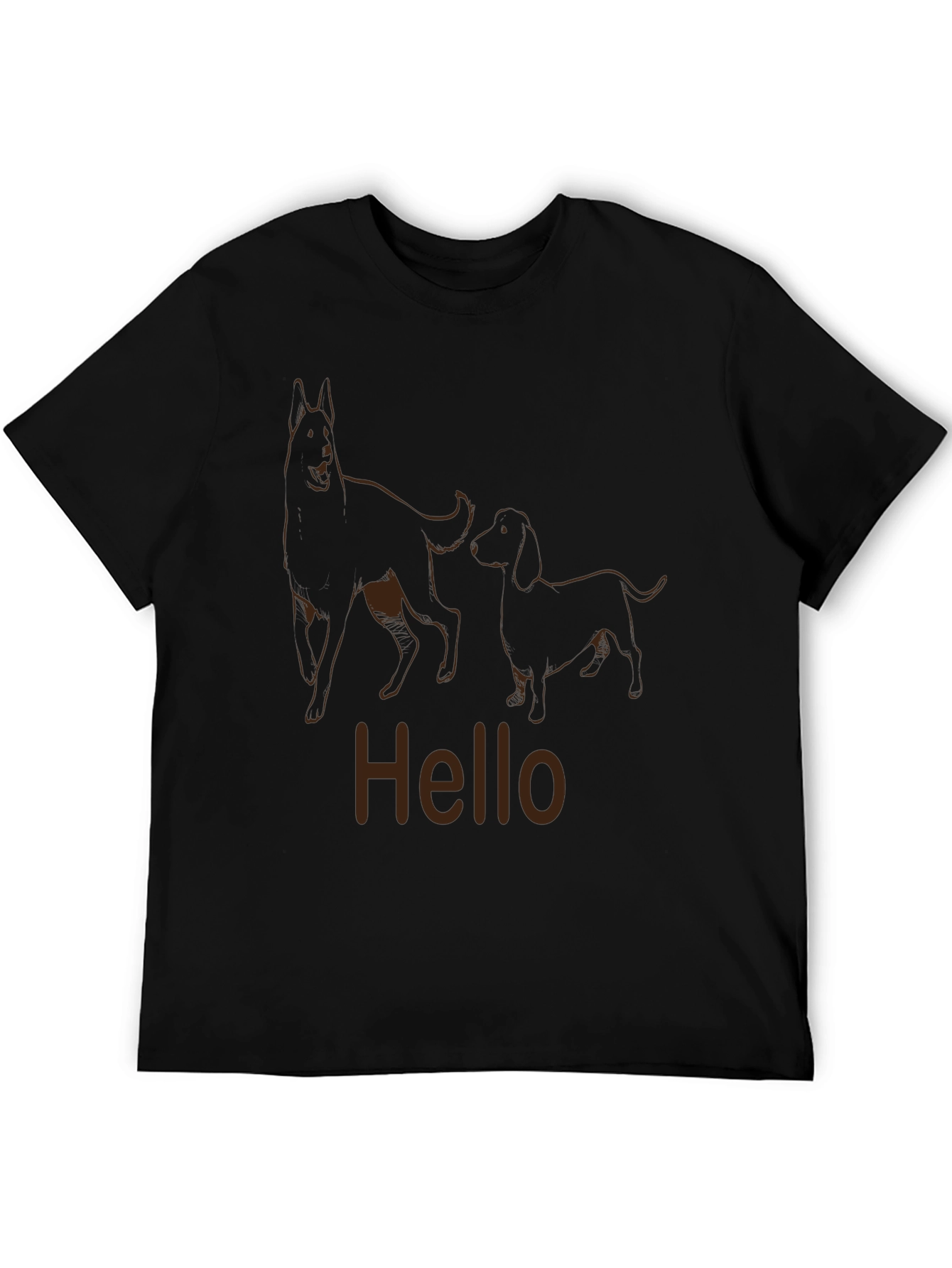 Dog Duo Hello Graphic Tee - Stylish Casual Wear