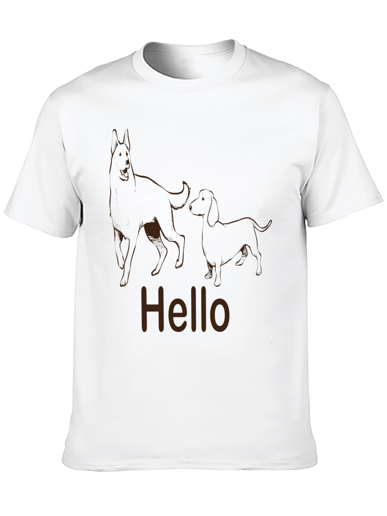 Dog Duo Hello Graphic Tee - Stylish Casual Wear