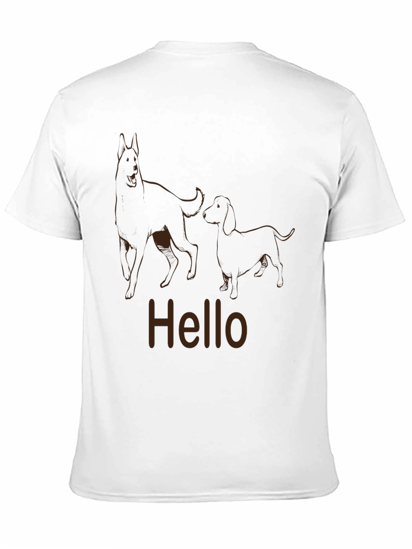 Dog Duo Hello Graphic Tee - Stylish Casual Wear