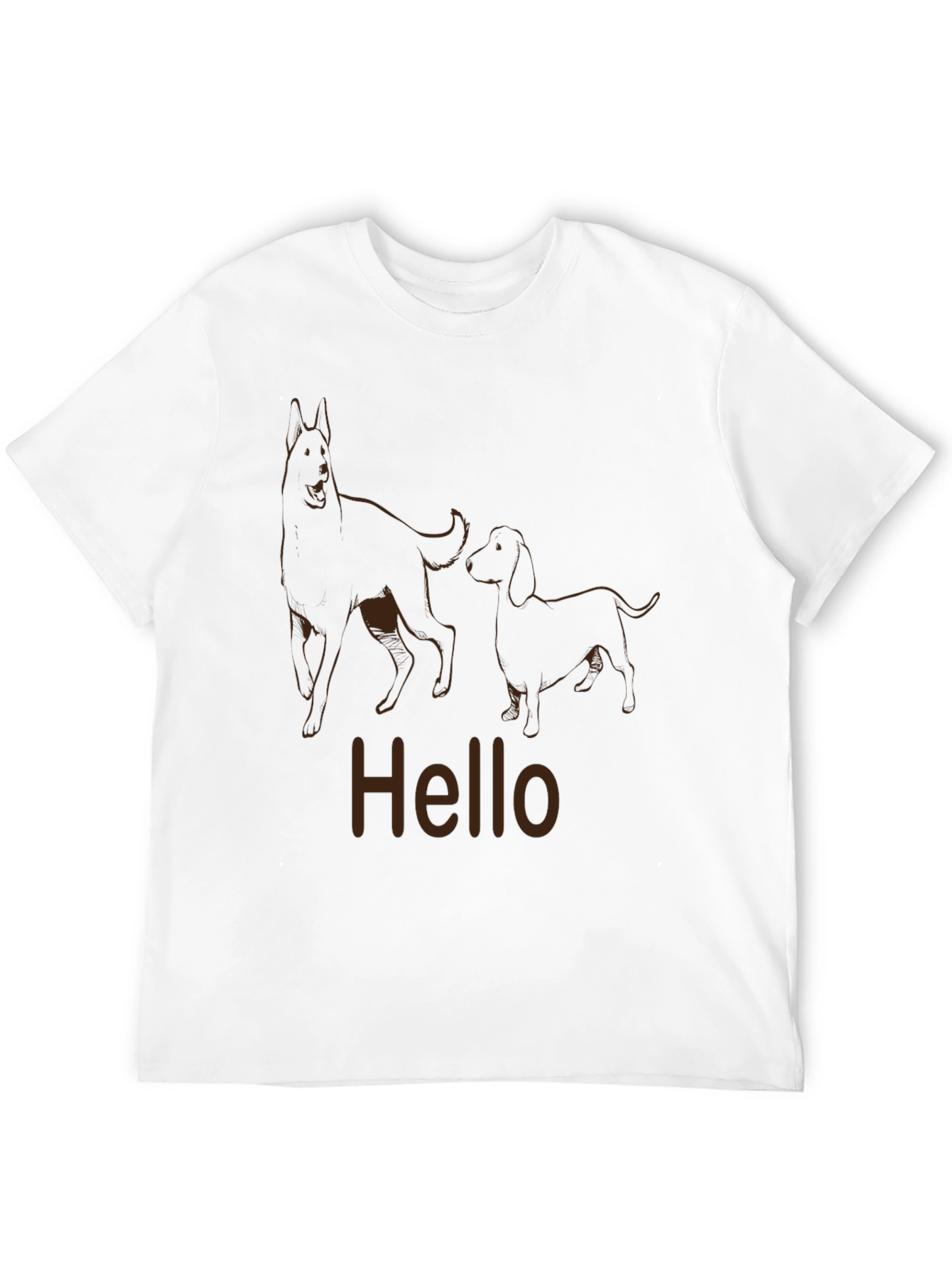 Dog Duo Hello Graphic Tee - Stylish Casual Wear