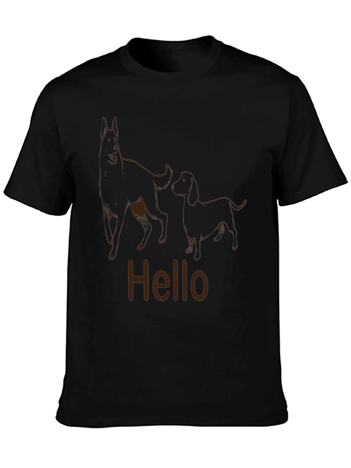 Dog Duo Hello Graphic Tee - Stylish Casual Wear