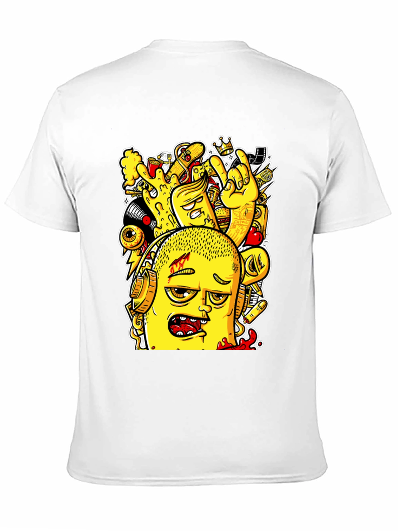 Edgy Cartoon Graphic Black T-Shirt
