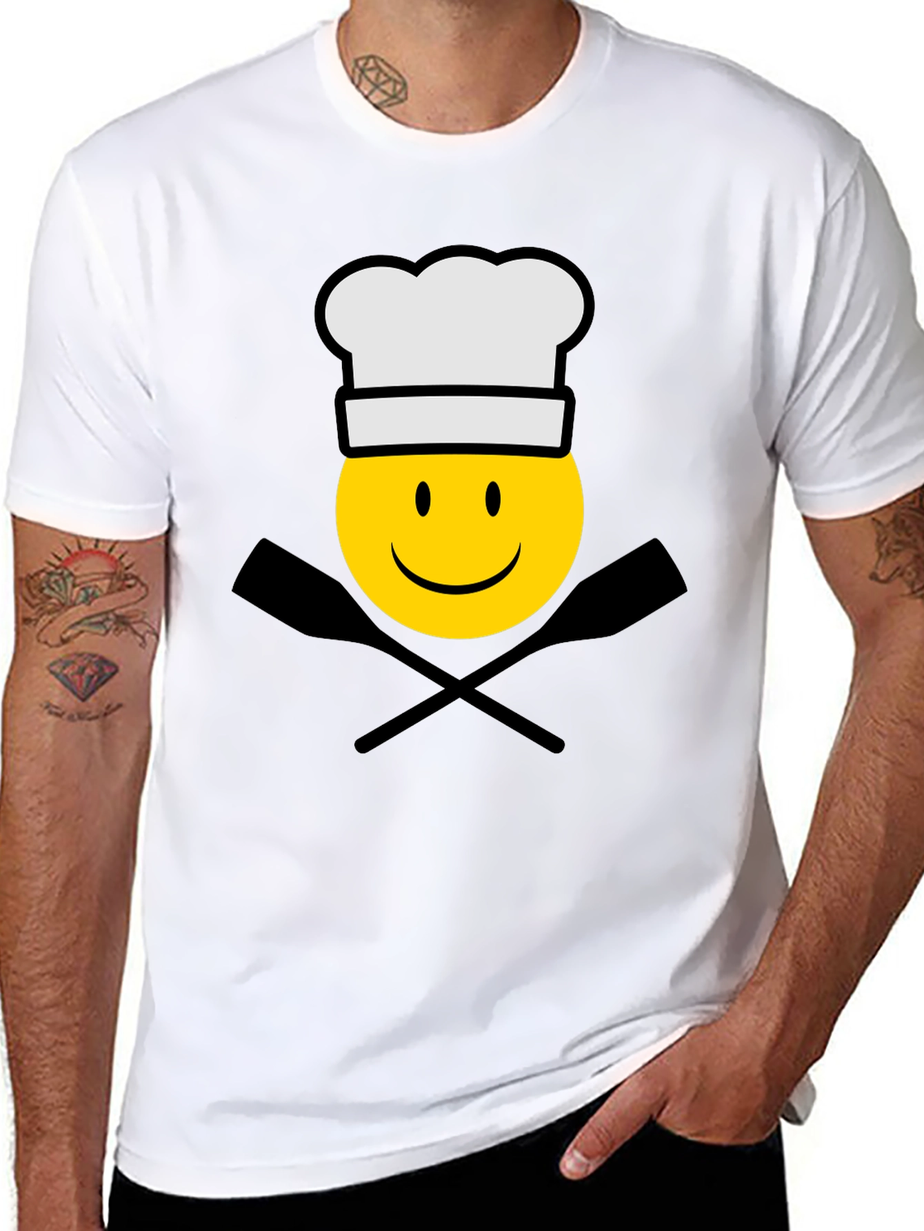 Chef Emoji Black T-Shirt