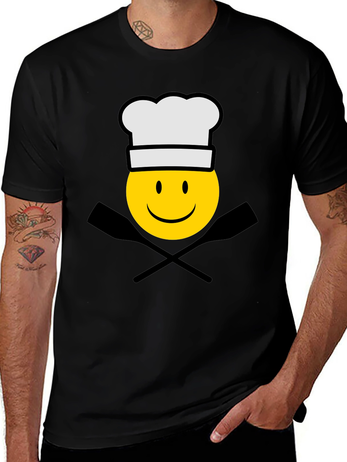 Chef Emoji Black T-Shirt