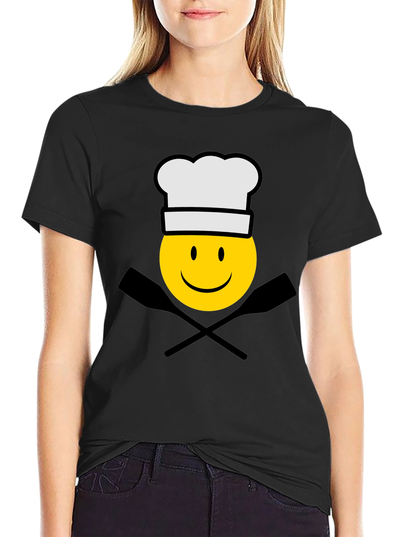 Chef Emoji Black T-Shirt