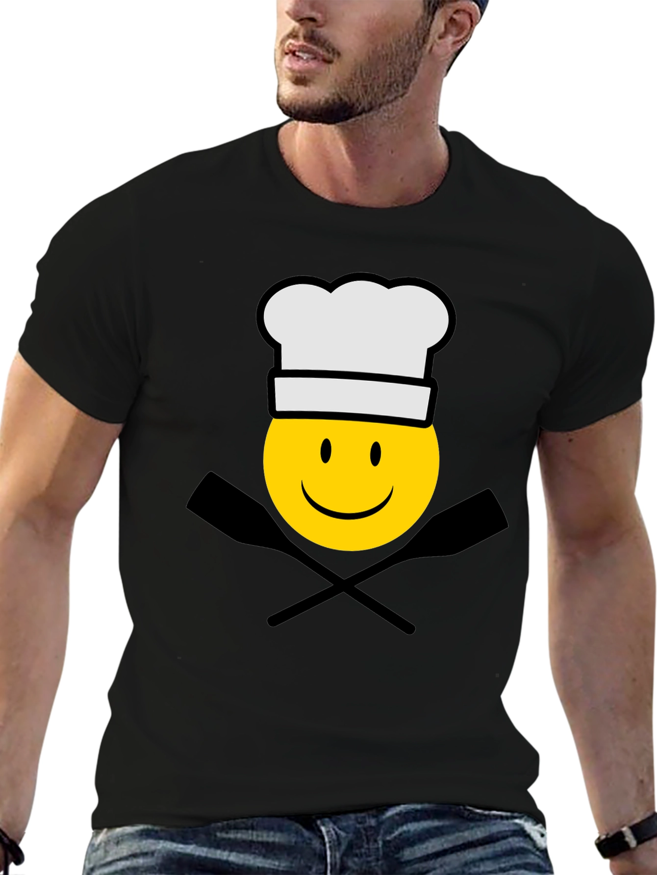 Chef Emoji Black T-Shirt