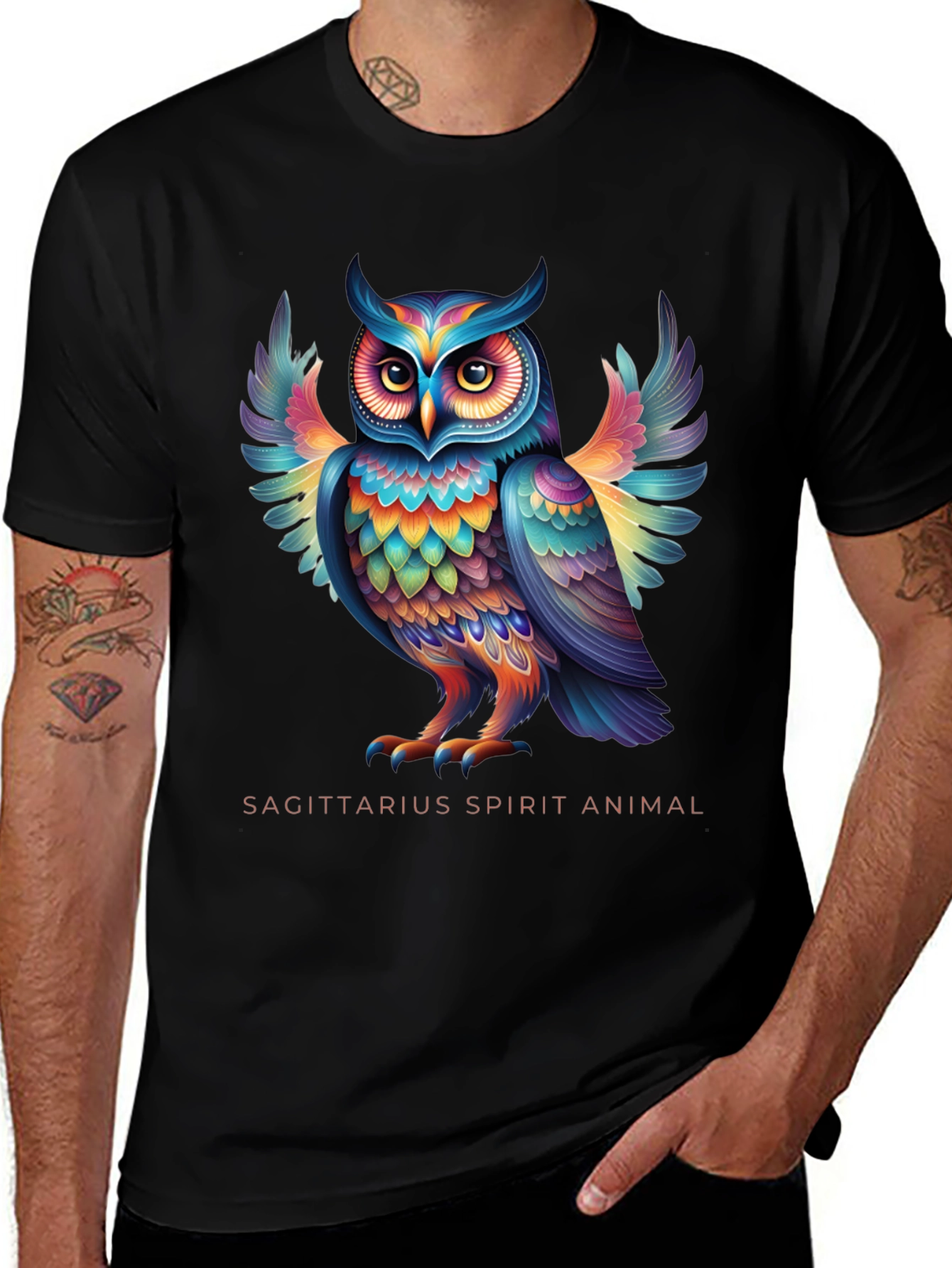 Sagittarius Spirit Animal Owl Graphic Tee